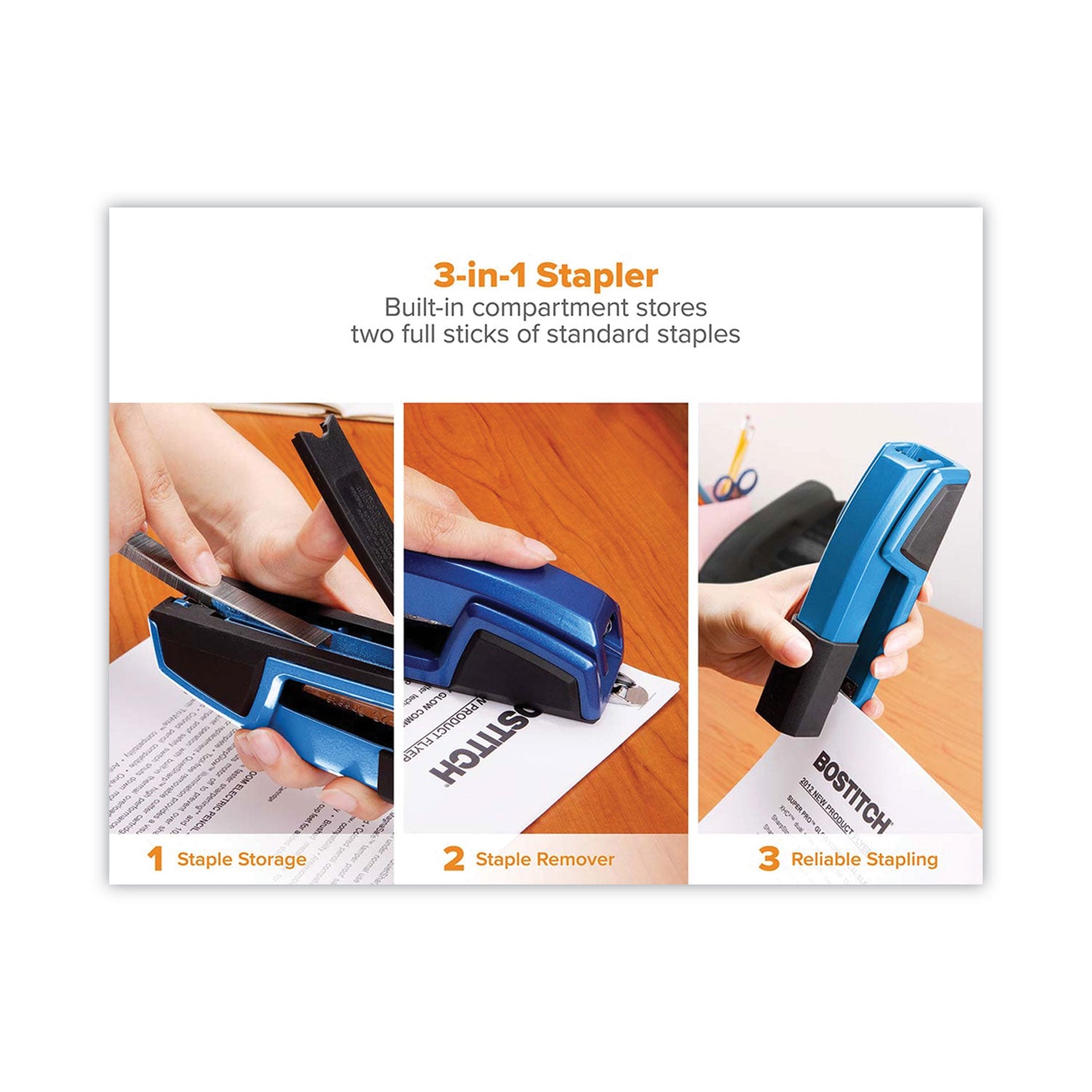 Bostitch® Epic Stapler, 25-Sheet Capacity, Blue