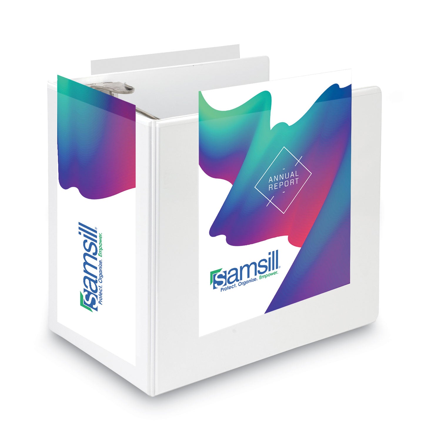 Samsill® Nonstick D-Ring View Binder, 3 Rings, 6" Capacity, 11 X 8.5, White