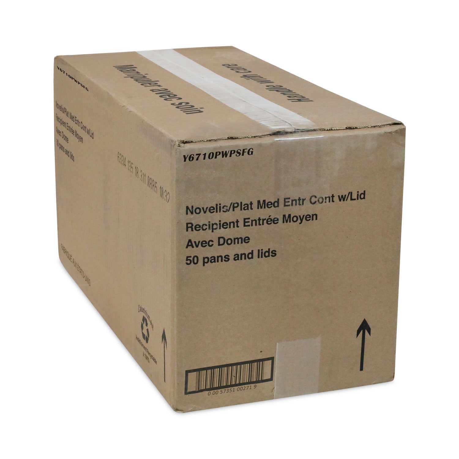 Pactiv Evergreen Classic Carry-Out Container, 46 oz, 9.75 x 7.75 x 1.75, Silver, Aluminum, 50/Carton