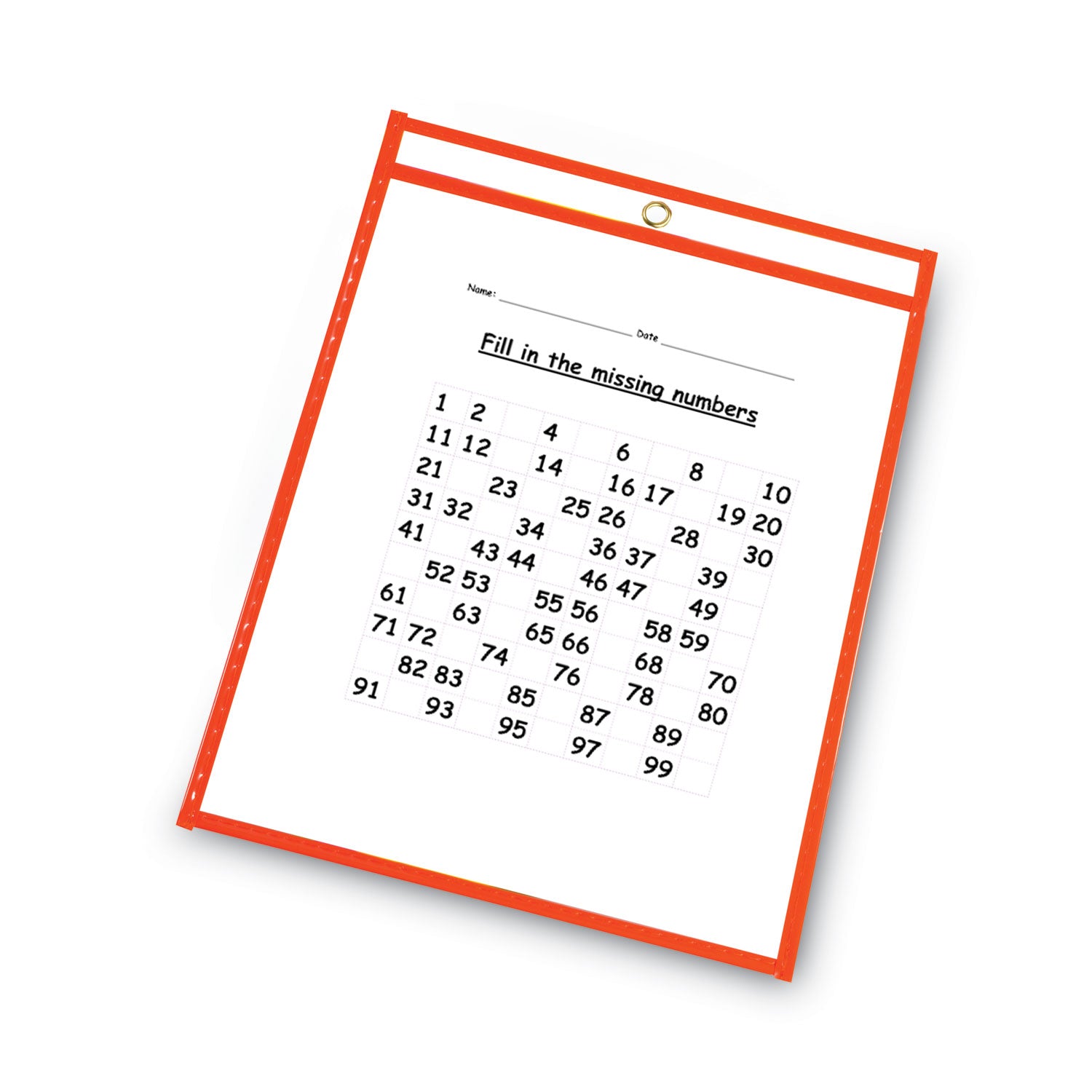 C-Line® Reusable Dry Erase Pockets, 9 X 12, Assorted Neon Colors, 10/pack