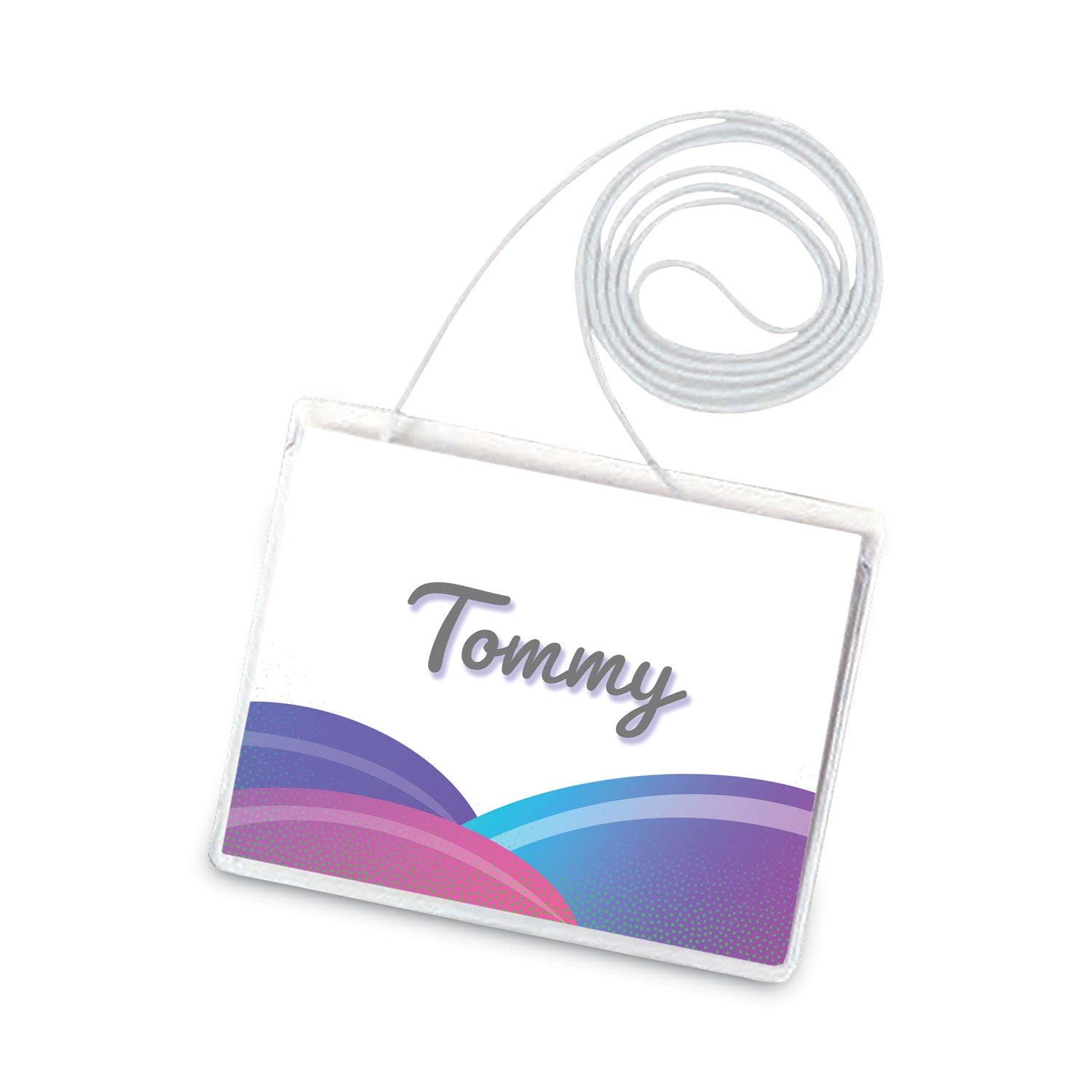 C-Line® Name Badge Kits, Top Load, 4 X 3, Clear, Elastic Cord, 50/box