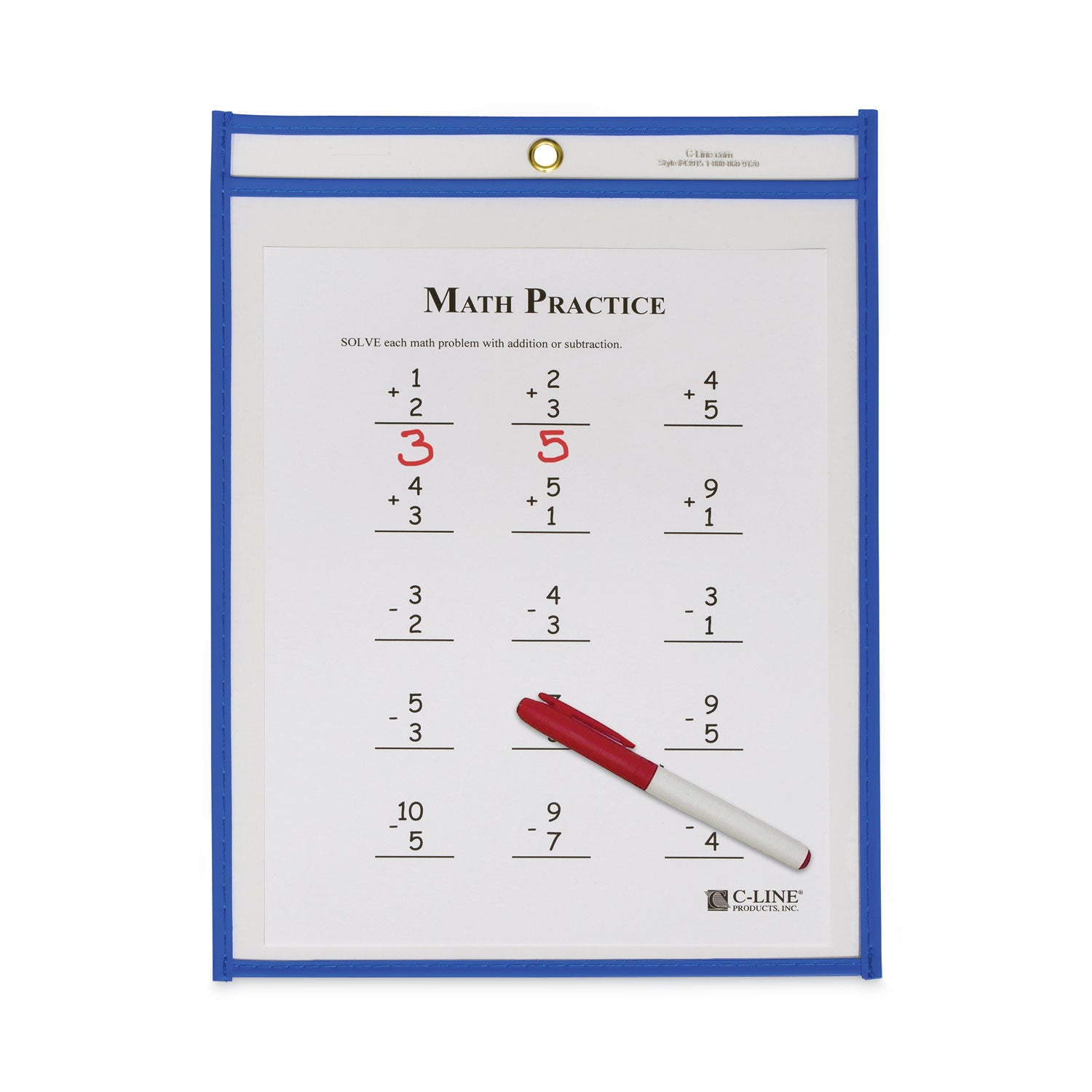 C-Line® Stitched Shop Ticket Holders, Top Load, Super Heavy, Clear, 9" X 12" Inserts, 15/box