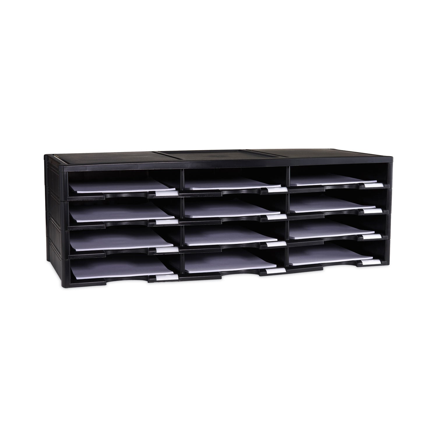 Storex Storex Literature Organizer, 12 Compartments, 10.63 x 13.3 x 31.4, Black