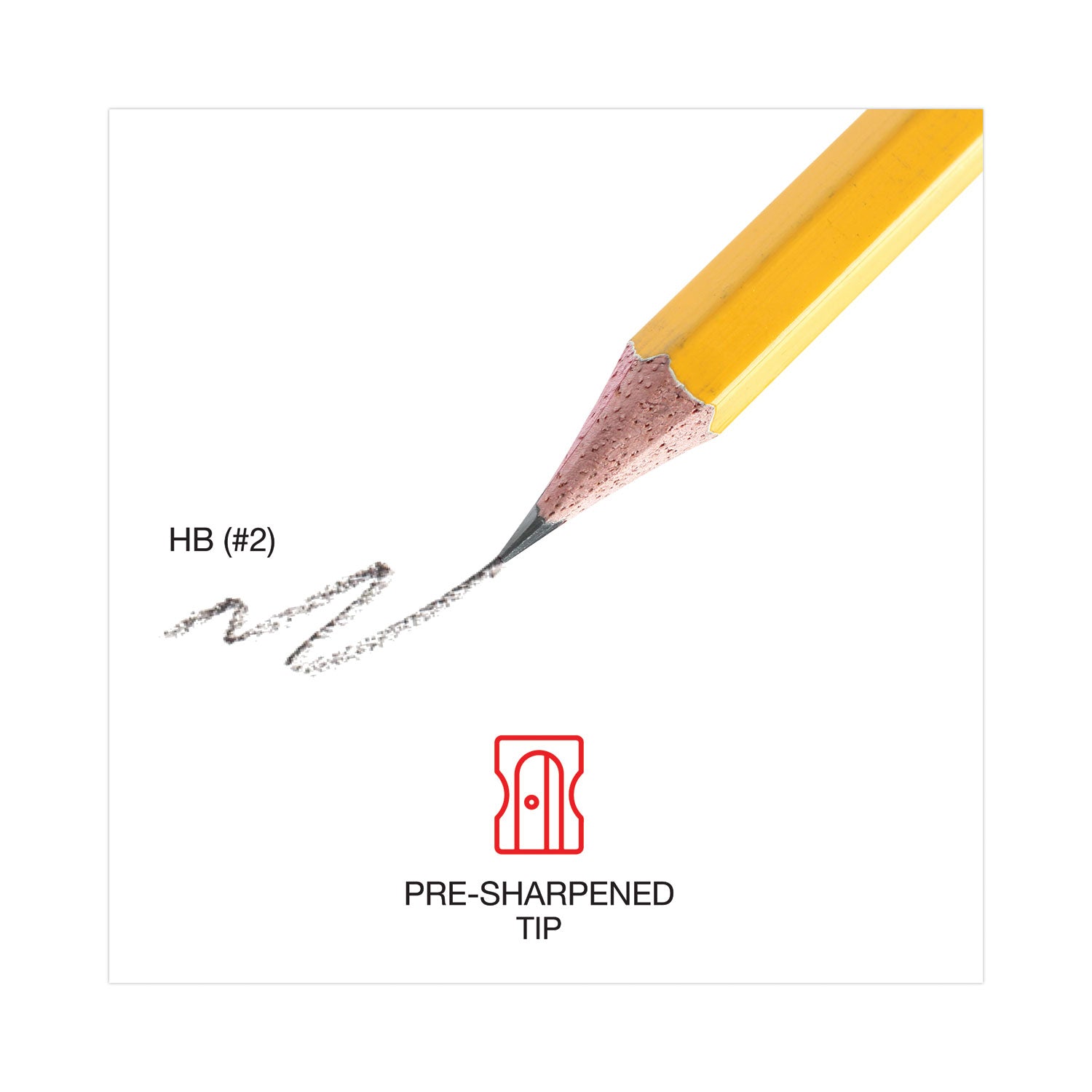 Universal™ #2 Pre-Sharpened Woodcase Pencil, Hb (#2), Black Lead, Yellow Barrel, 72/pack