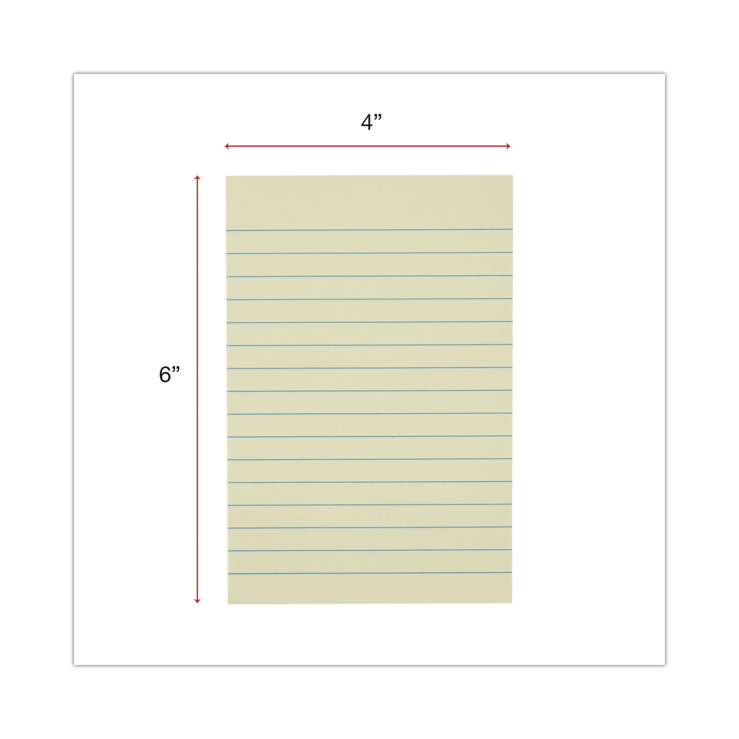 Universal® Recycled Self-Stick Note Pads, Note Ruled, 4" x 6", Yellow, 100 Sheets/Pad, 12 Pads/Pack