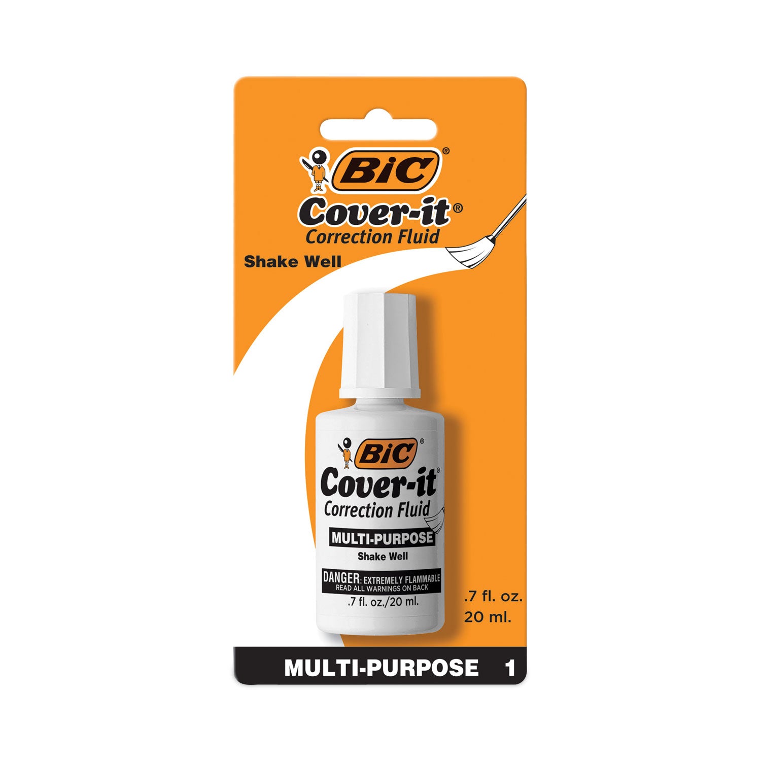 BIC® Cover-It Correction Fluid, 20 Ml Bottle, White