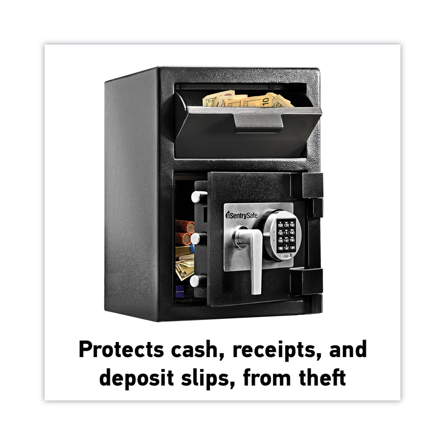 Sentry® Safe Digital Depository Safe, Large, 0.94 Cu Ft, 14w X 15.6d X 20h, Black