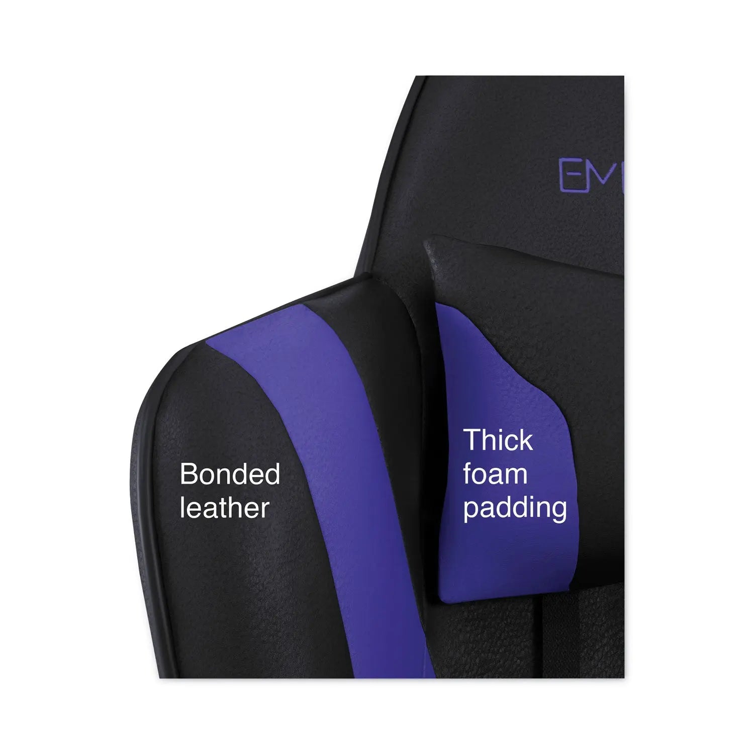 Emerge™ Vartan Bonded Leather Gaming Chair, Supports Up to 275 lbs, Blue/Black Seat, Blue/Black Back, Black Base Emerge™ Flipcost