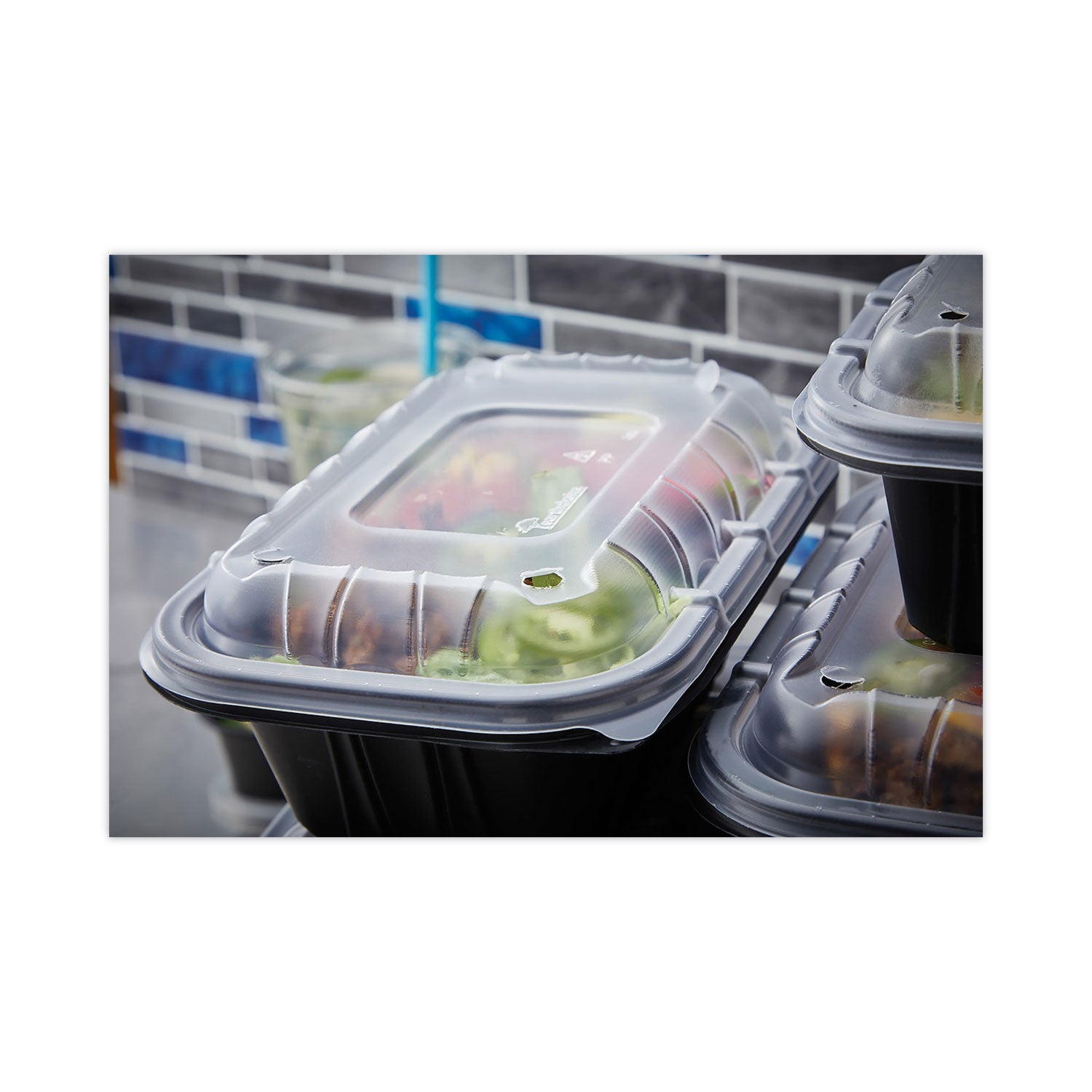 Pactiv Evergreen EarthChoice Entree2Go Takeout Container, 64 oz, 11.75 x 8.75 x 2.13, Black, Plastic, 200/Carton