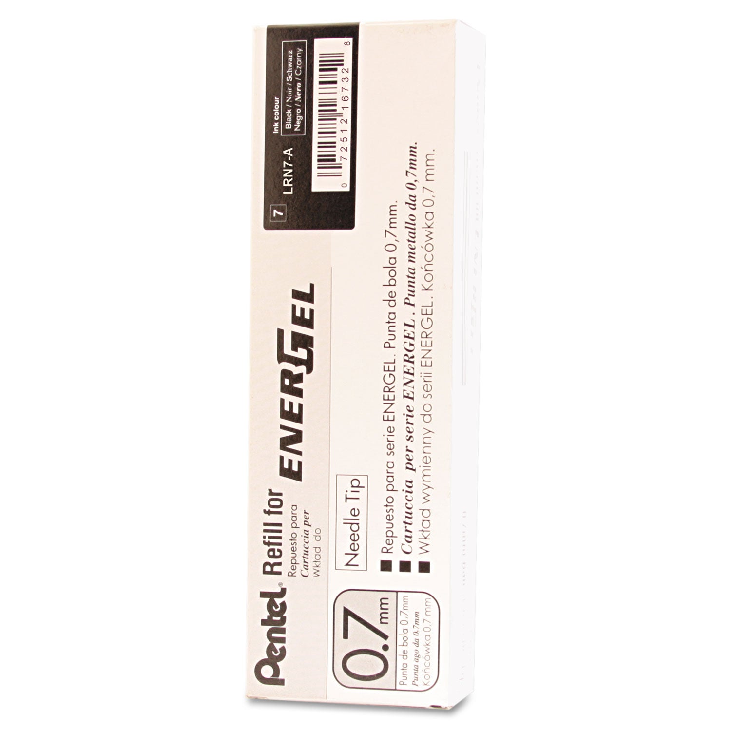 Pentel® Refill For Pentel Energel Retractable Liquid Gel Pens, Medium Needle Tip, Black Ink