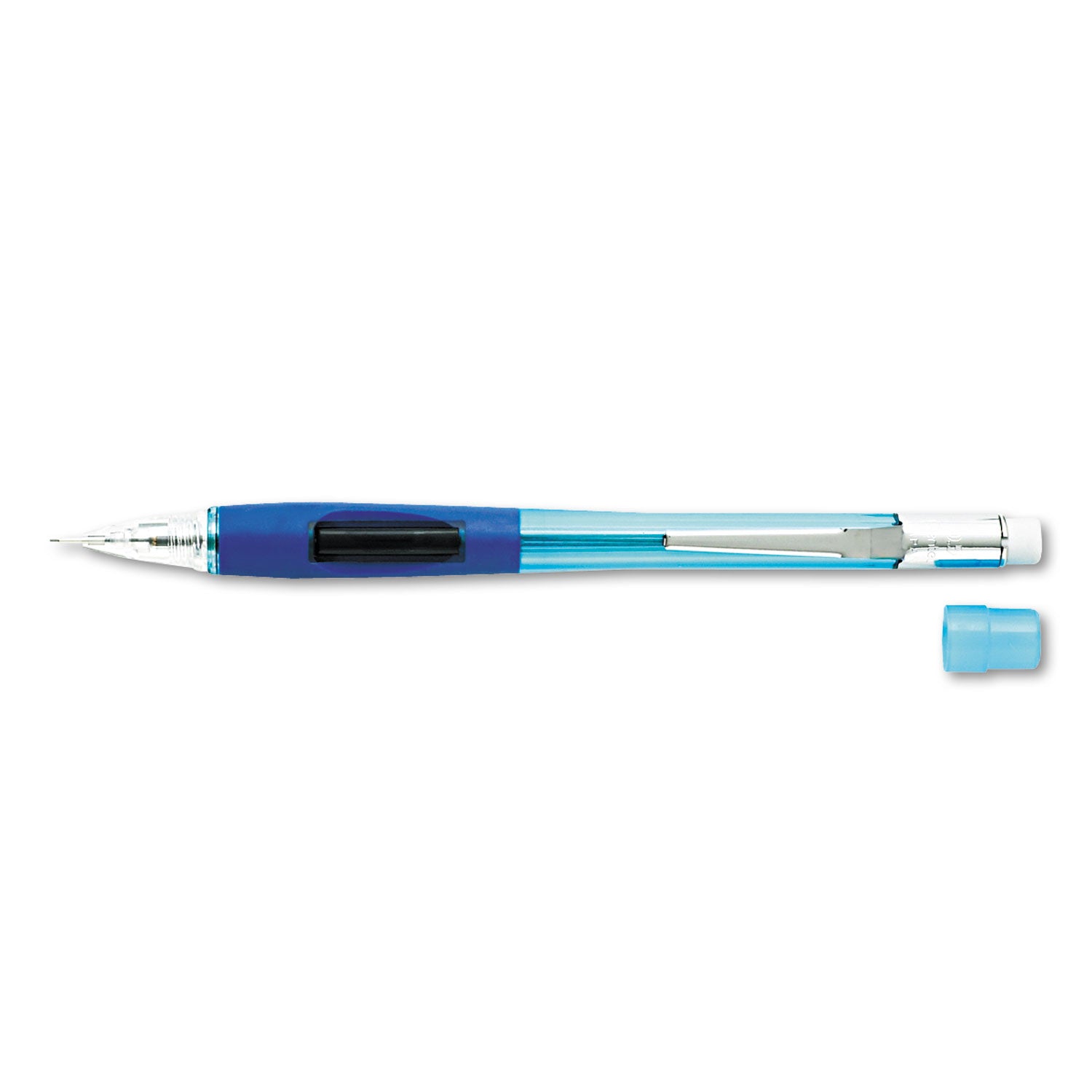 Pentel® Quicker Clicker Mechanical Pencil, 0.5 mm, HB (#2), Black Lead, Transparent Blue Barrel