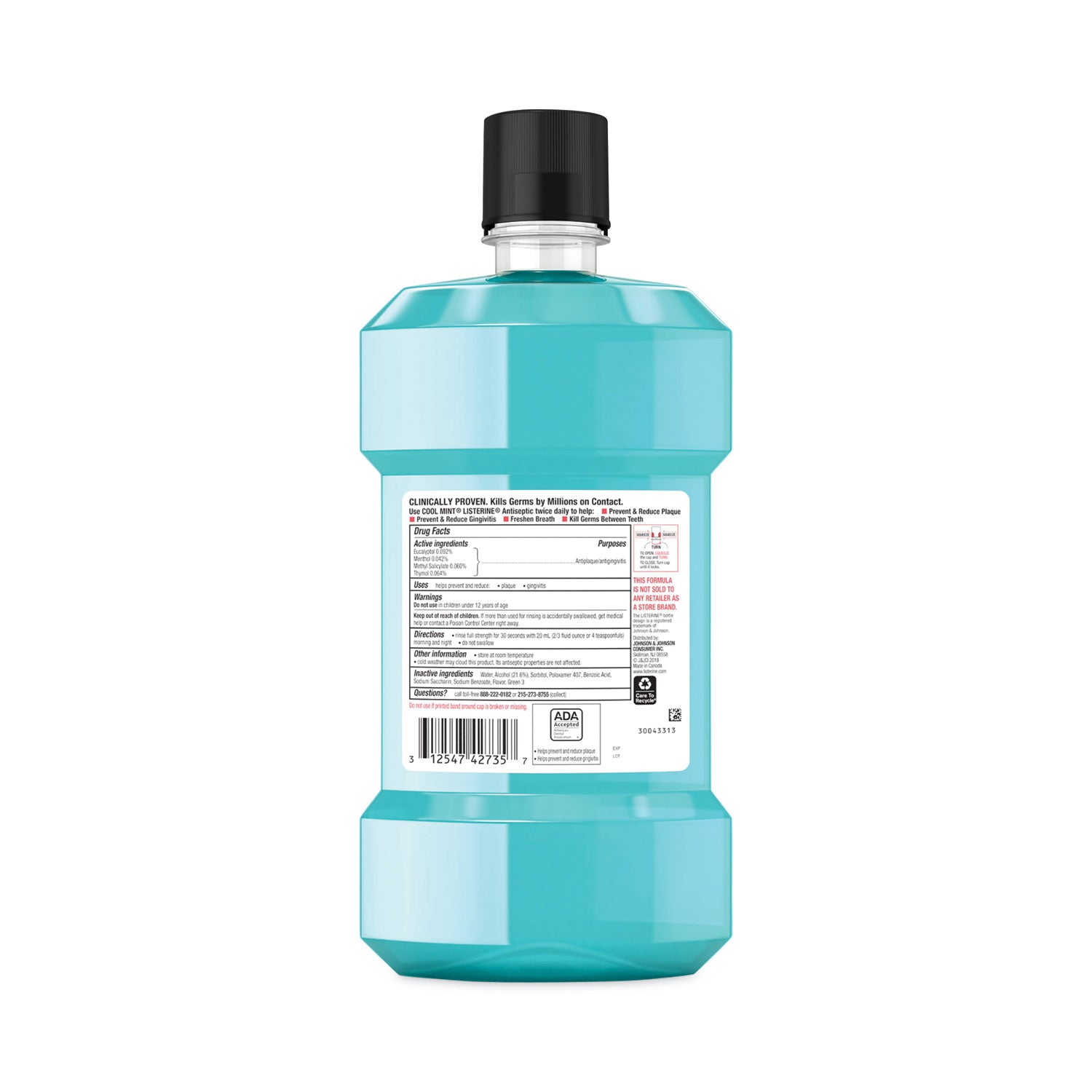 Johnson & Johnson® Listerine Cool Mint Mouthwash, 1 L Bottle