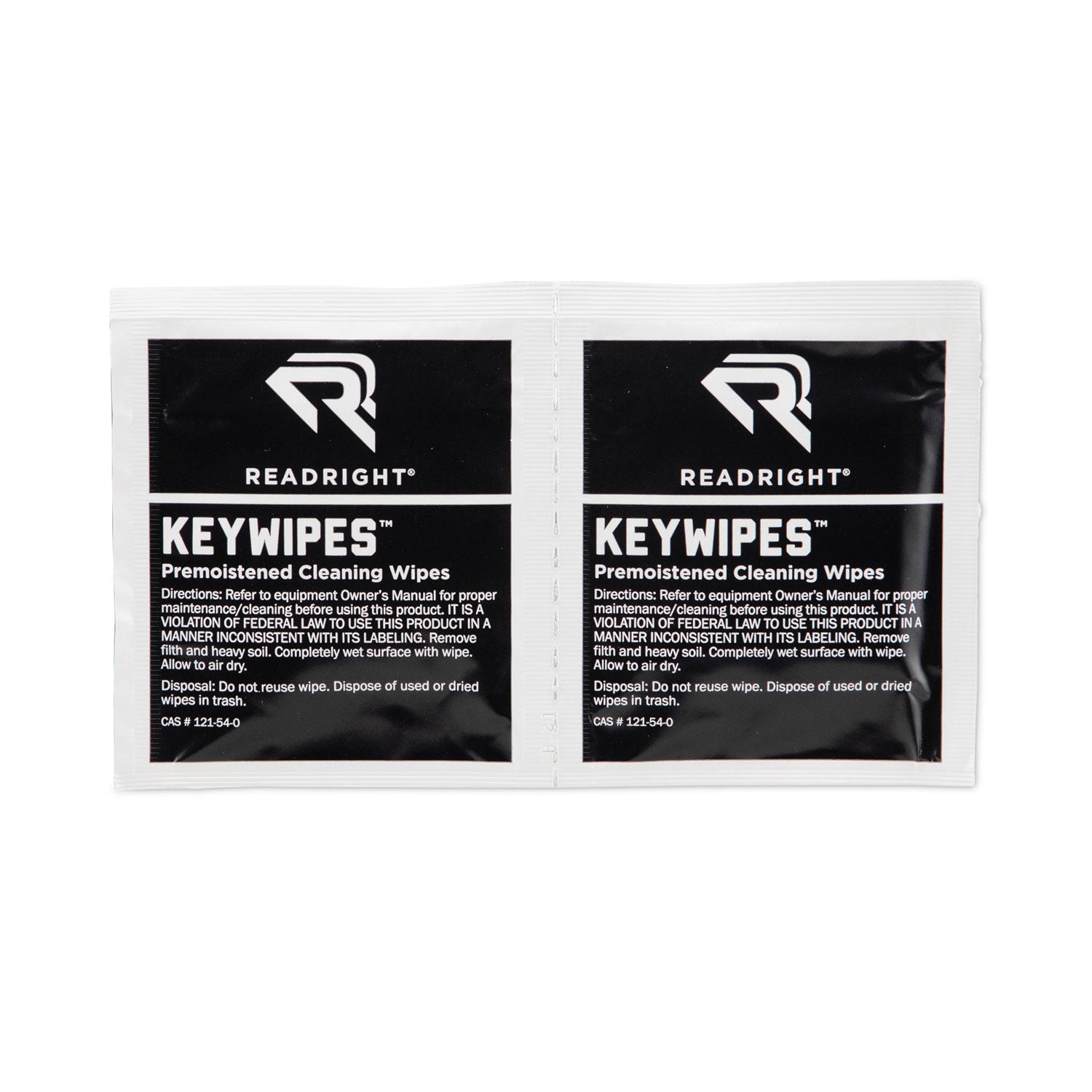 Read Right® KeyWipes Keyboard Wet Wipes, 6.88 x 5, Unscented, 18/Box