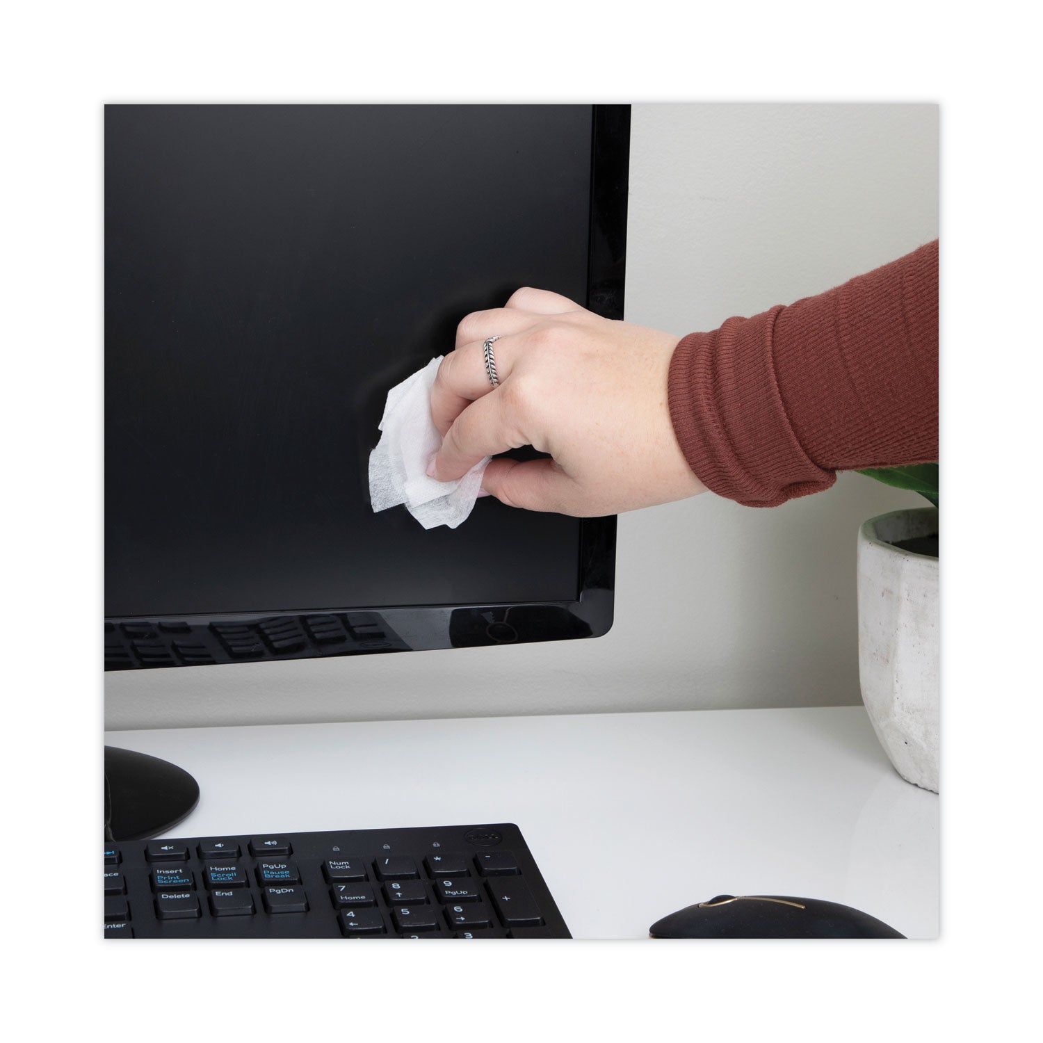 Read Right® OneStep CRT Screen Cleaner Wet Wipes, Cloth, 5.25 x 5.75, Unscented, 75/Tub