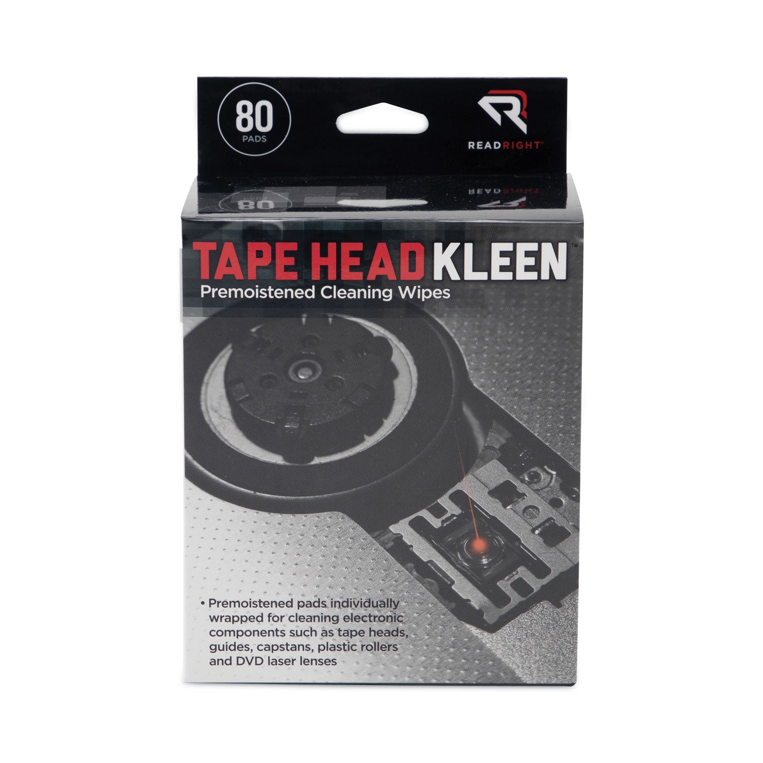 Read Right® Tape Head Kleen Pad, Individually Sealed Pads, 5 X 5, 80/box