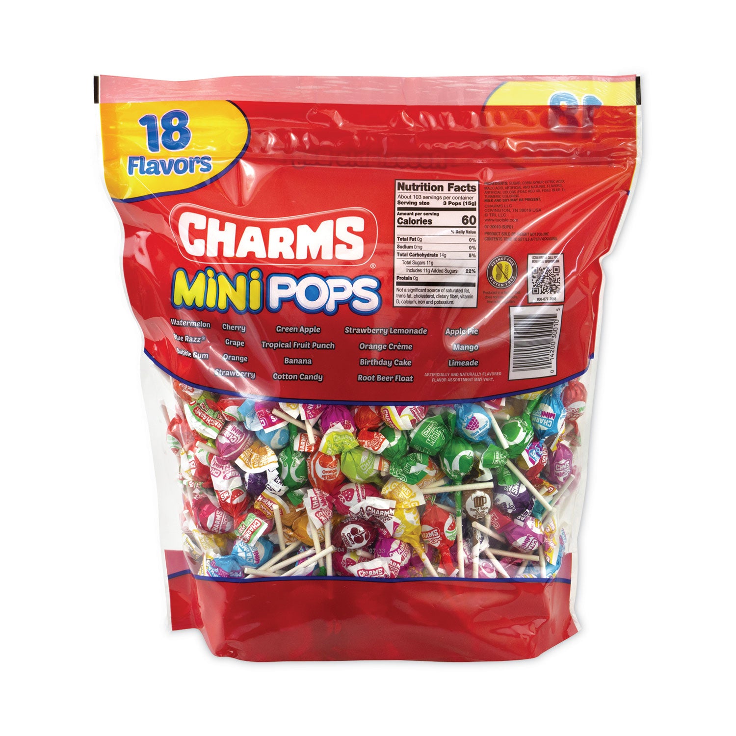 Charms® Mini Pops, 3.74 lb Bag, Assorted Flavors, 300/Bag