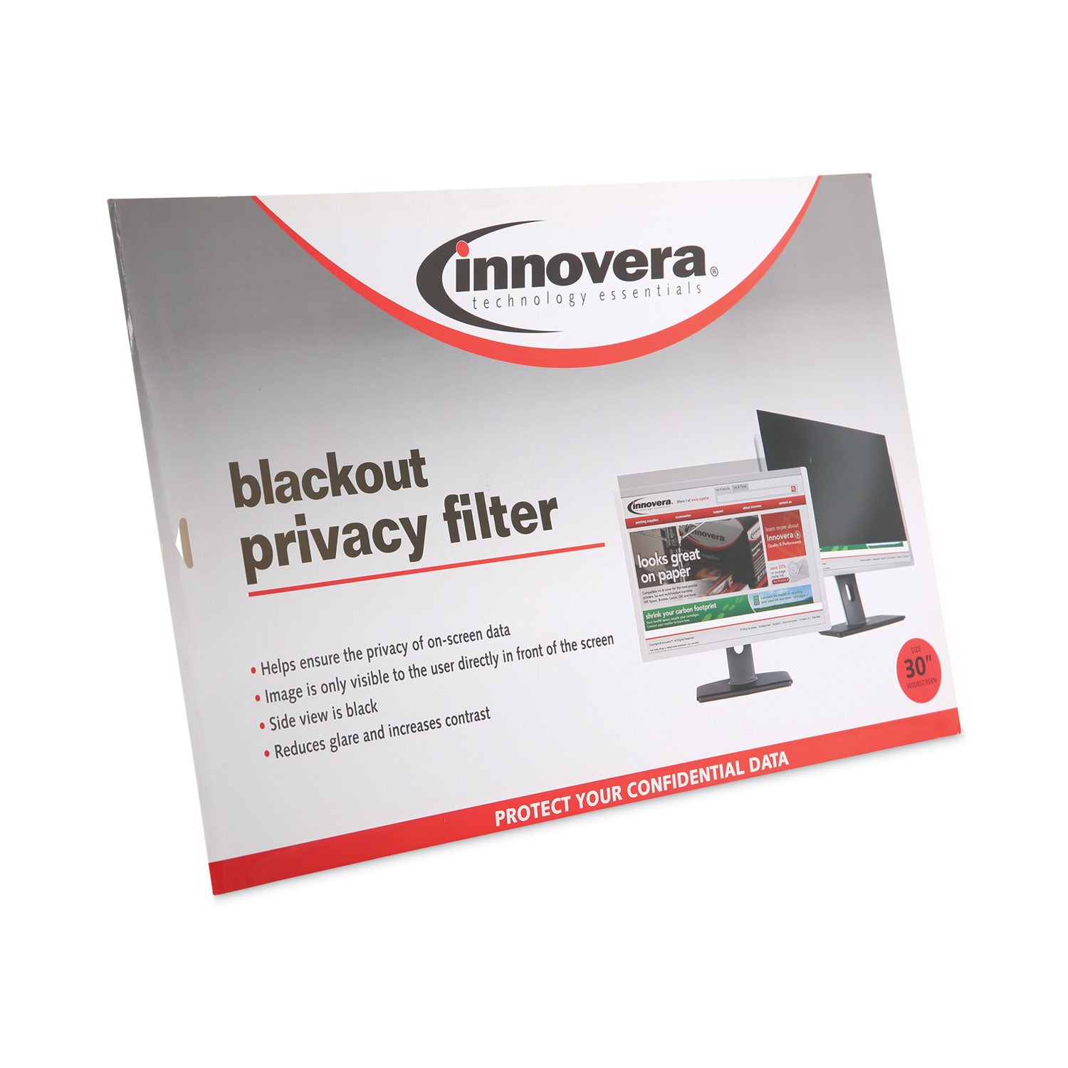 Innovera® Blackout Privacy Filter for 30" Widescreen Flat Panel Monitor, 16:10 Aspect Ratio