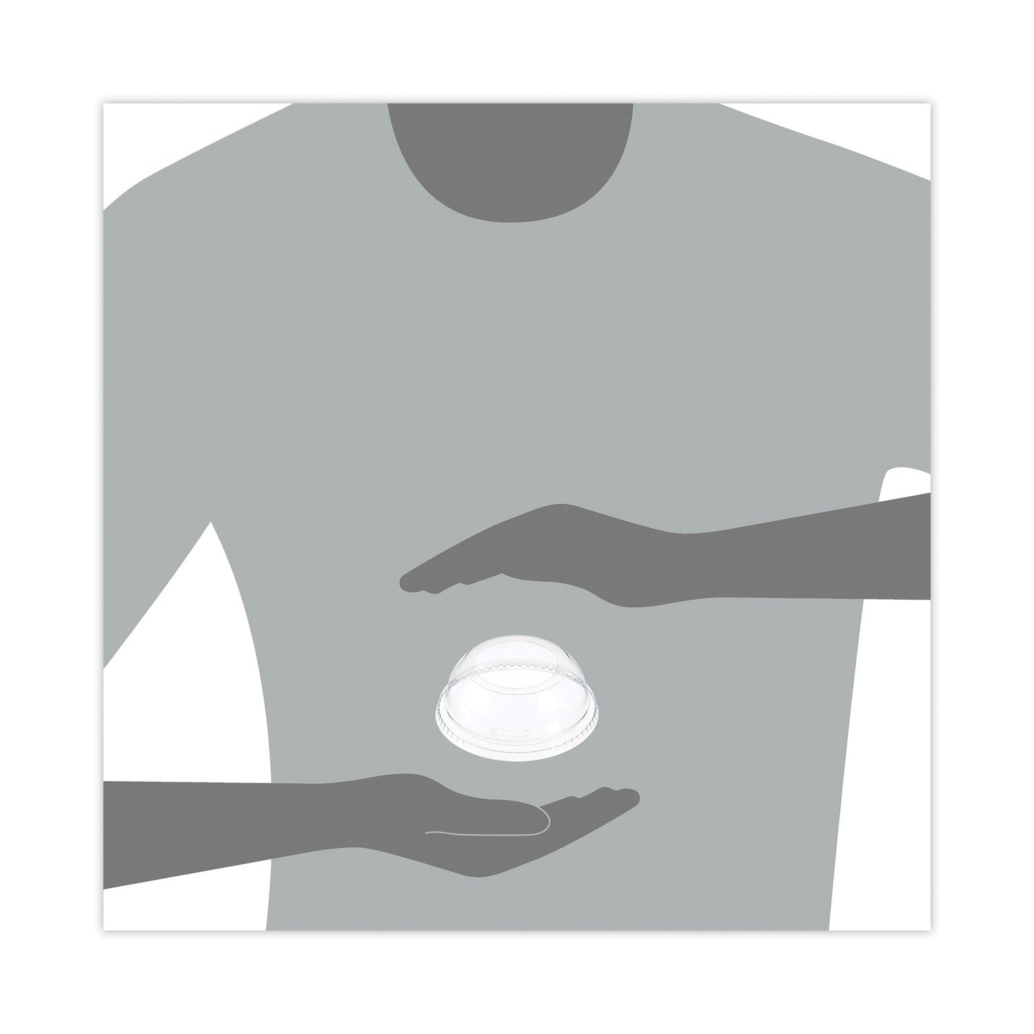 Dart® Open-Top Dome Lid, With 1.9" dia Hole, Fits 9 oz to 22 oz Cold Cups, Plastic, Clear, 1,000/Carton