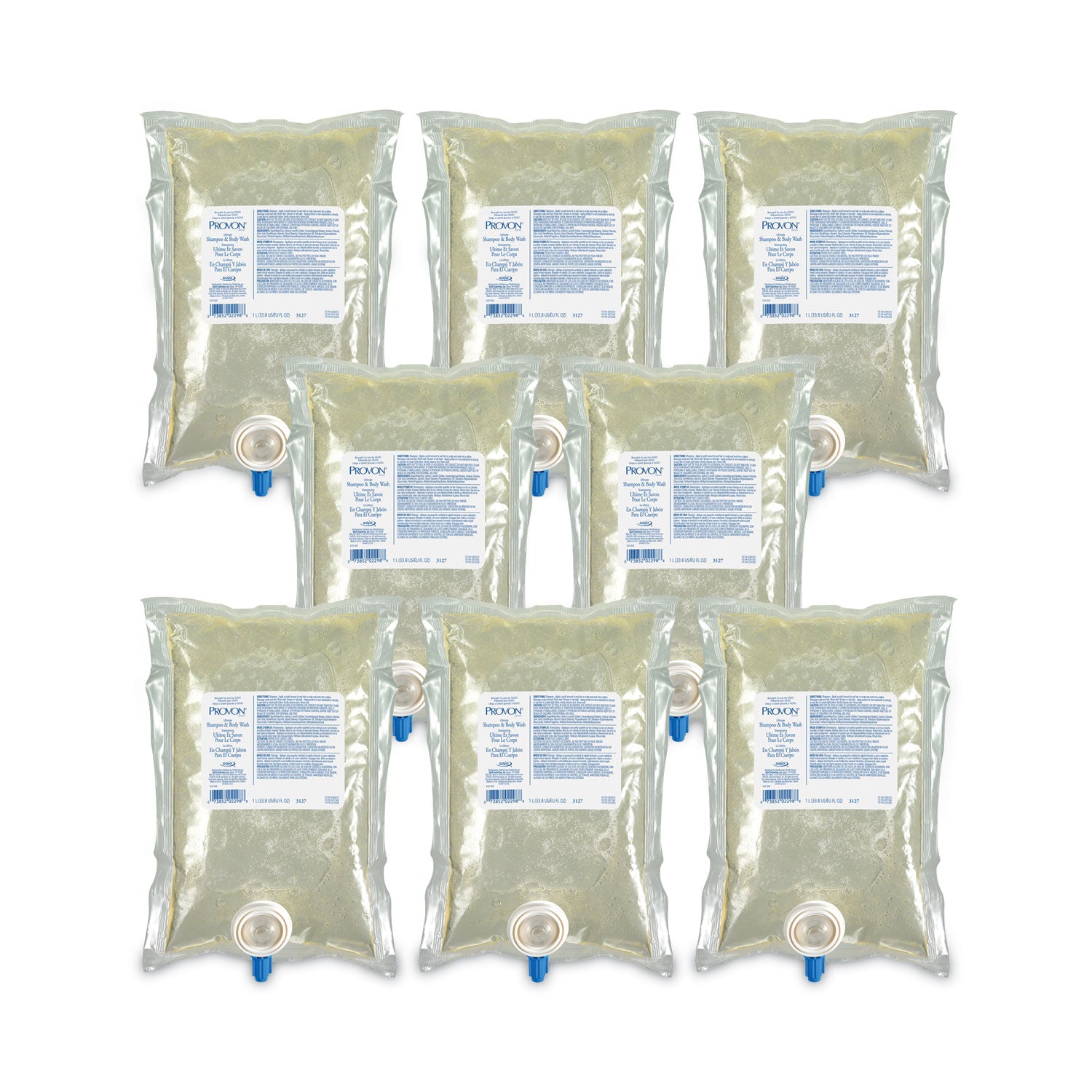 PROVON® Ultimate Shampoo and Body Wash, Herbal Scent, 1,000 mL, 8/Carton