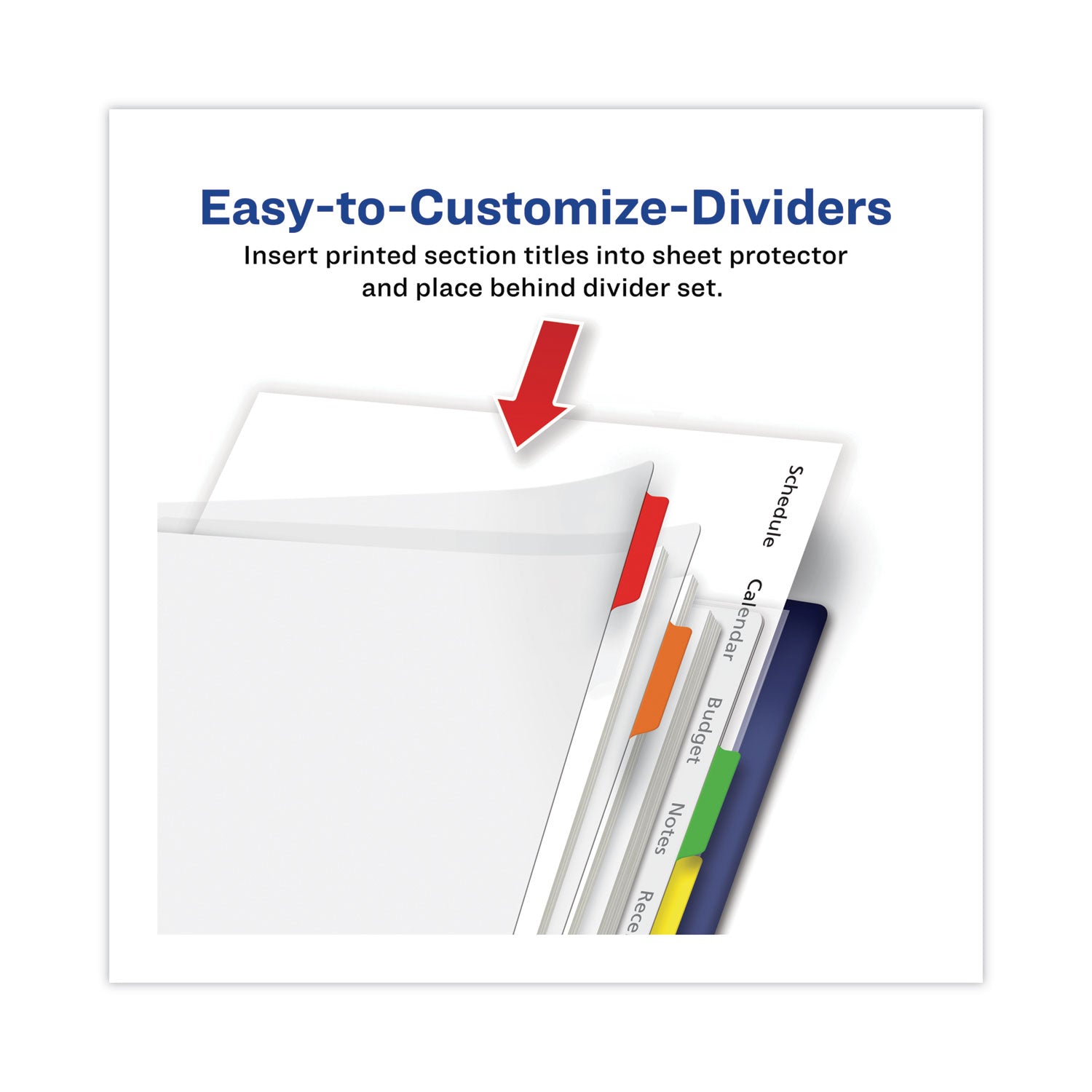 Avery® Clear Easy View Plastic Dividers With Multicolored Tabs And Sheet Protector, 8-Tab, 11 X 8.5, Clear, 1 Set