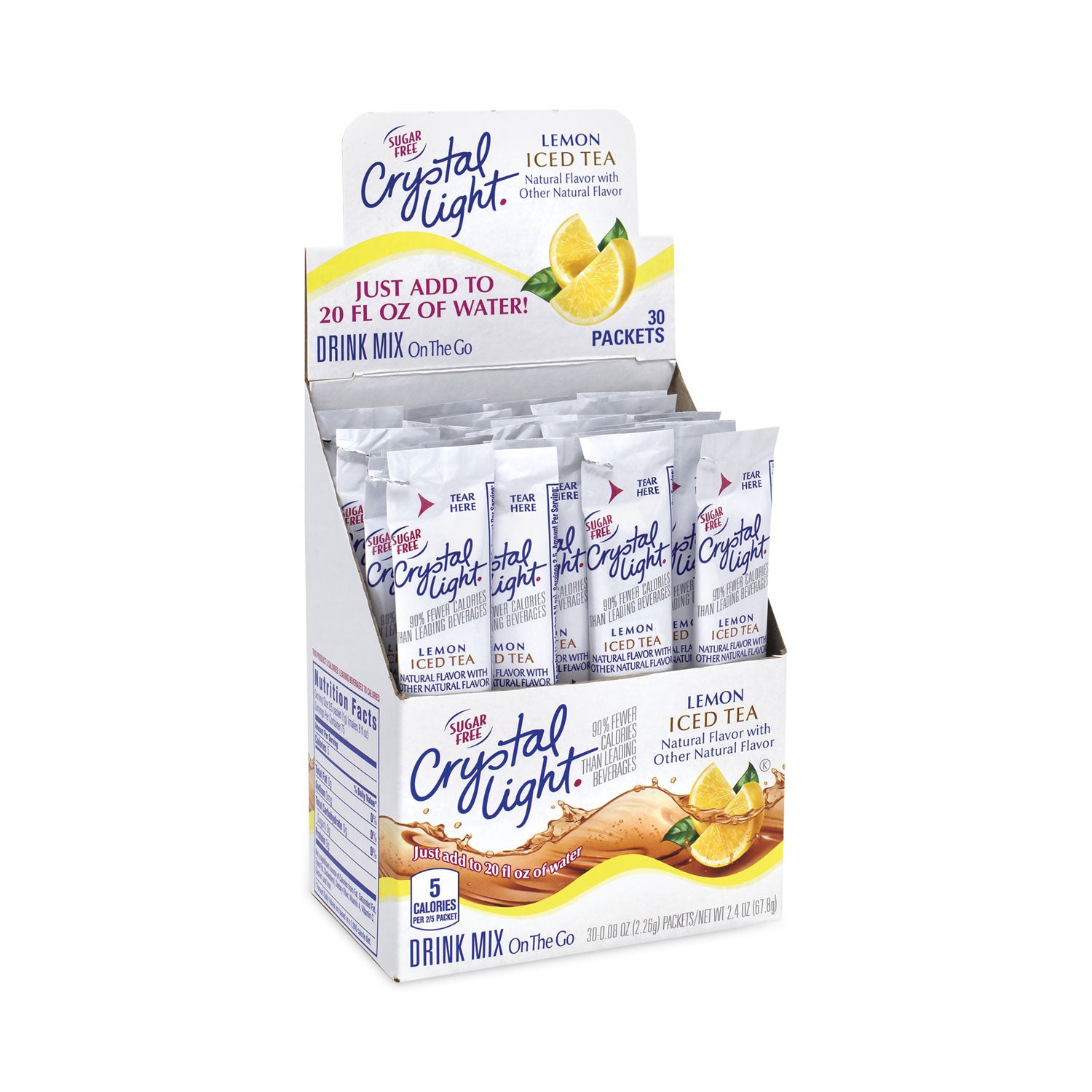 On-The-Go Sugar-Free Drink Mix, Iced Tea, 0.08 oz Single-Serving Tubes, 30/Box, 2 Boxes/Carton