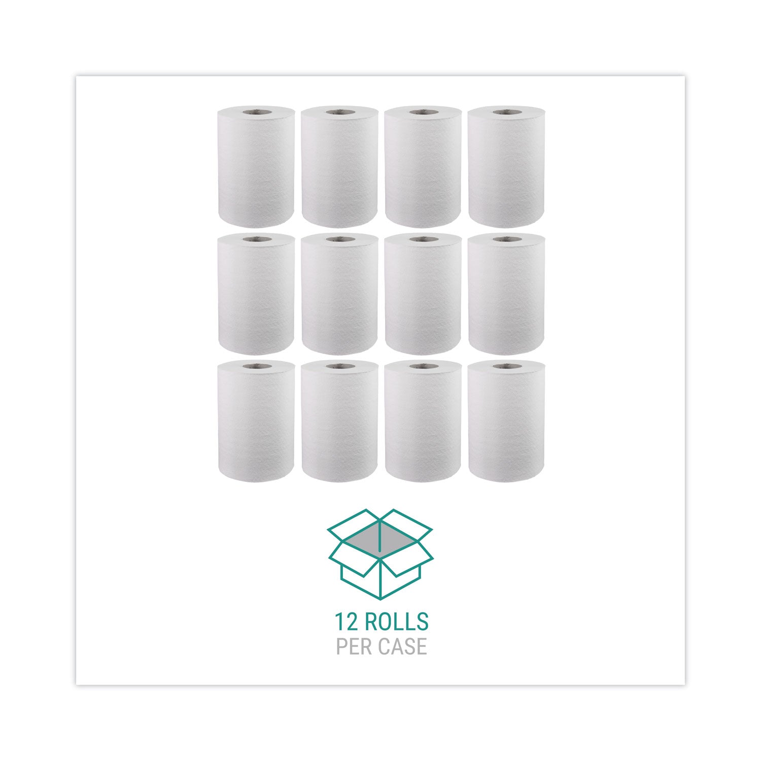 Windsoft® Hardwound Roll Towels, 1-Ply, 8" x 350 ft, White, 12 Rolls/Carton