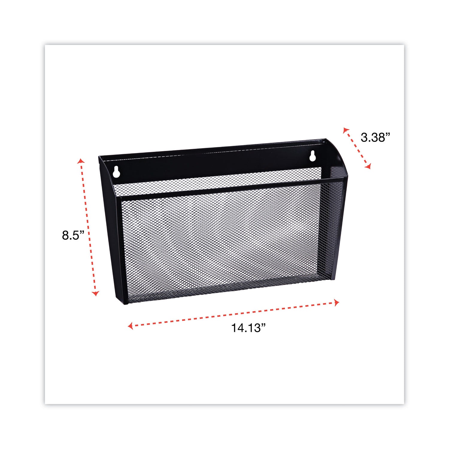 Universal® Mesh Three-Pack Wall Files, 3 Sections, Letter Size, 14.13" x 3.38" x 8.5", Black