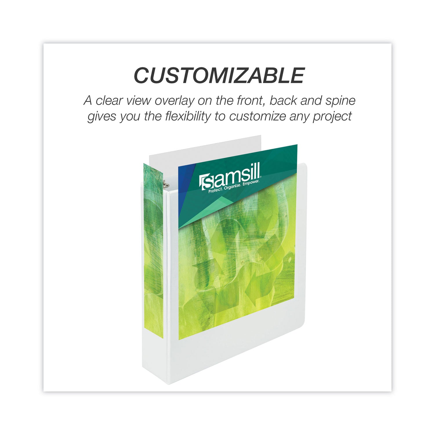 Samsill® Earth's Choice Plant-Based Round Ring View Binder, 3 Rings, 3" Capacity, 11 x 8.5, White