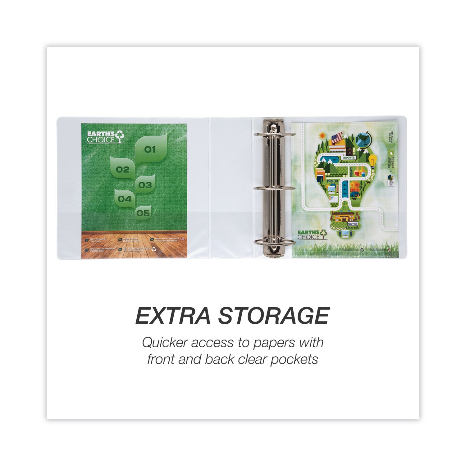 Samsill® Earth's Choice Plant-Based Round Ring View Binder, 3 Rings, 4" Capacity, 11 x 8.5, White