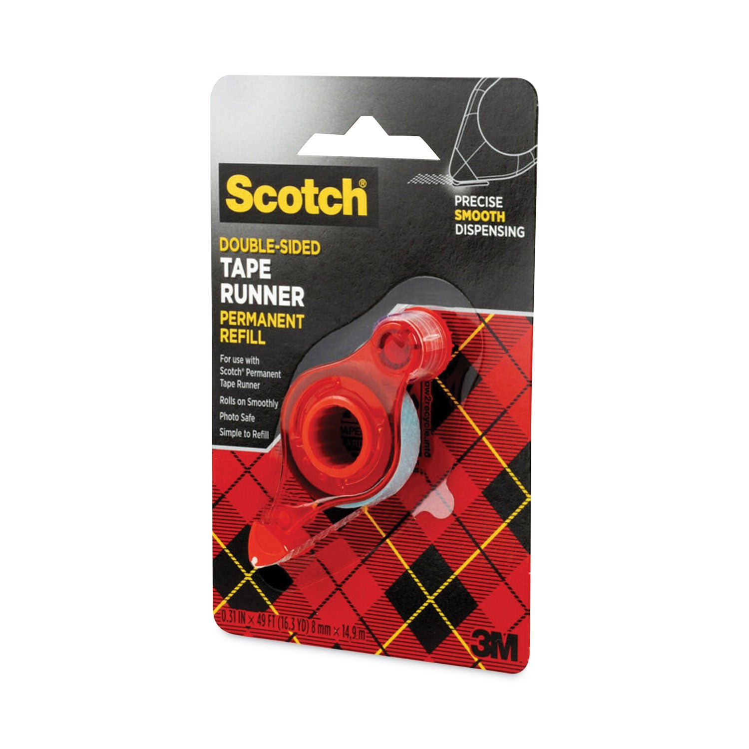 Scotch® Refill for the Redesigned Scotch 6055 Tape Runner Dispenser, 0.31" x 49 ft, Dries Clear