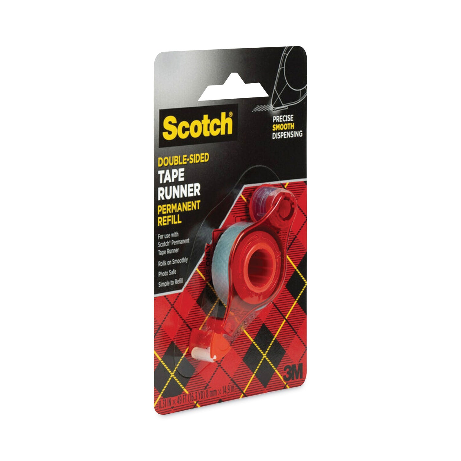 Scotch® Refill for the Redesigned Scotch 6055 Tape Runner Dispenser, 0.31" x 49 ft, Dries Clear