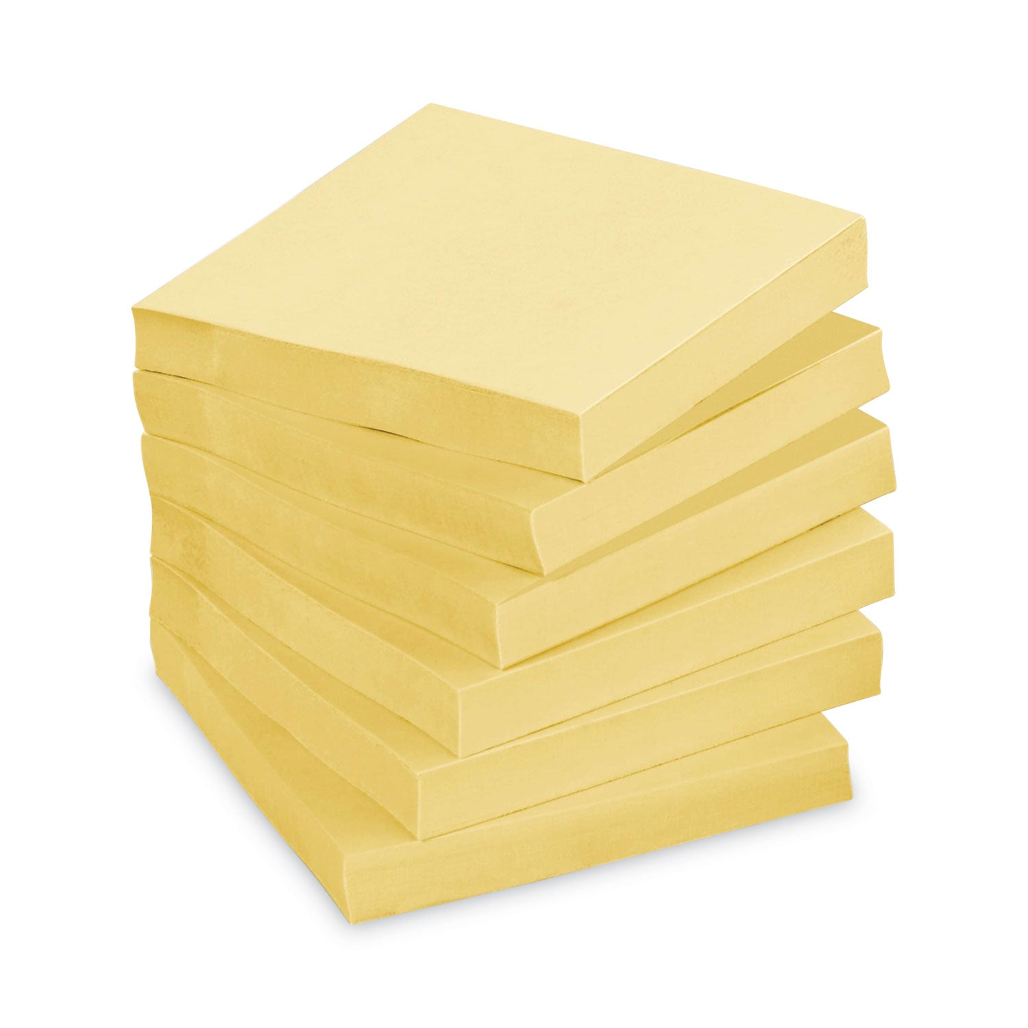 Post-it® Greener Notes Original Recycled Note Pad Cabinet Pack, 3" x 3", Canary Yellow, 75 Sheets/Pad, 24 Pads/Pack