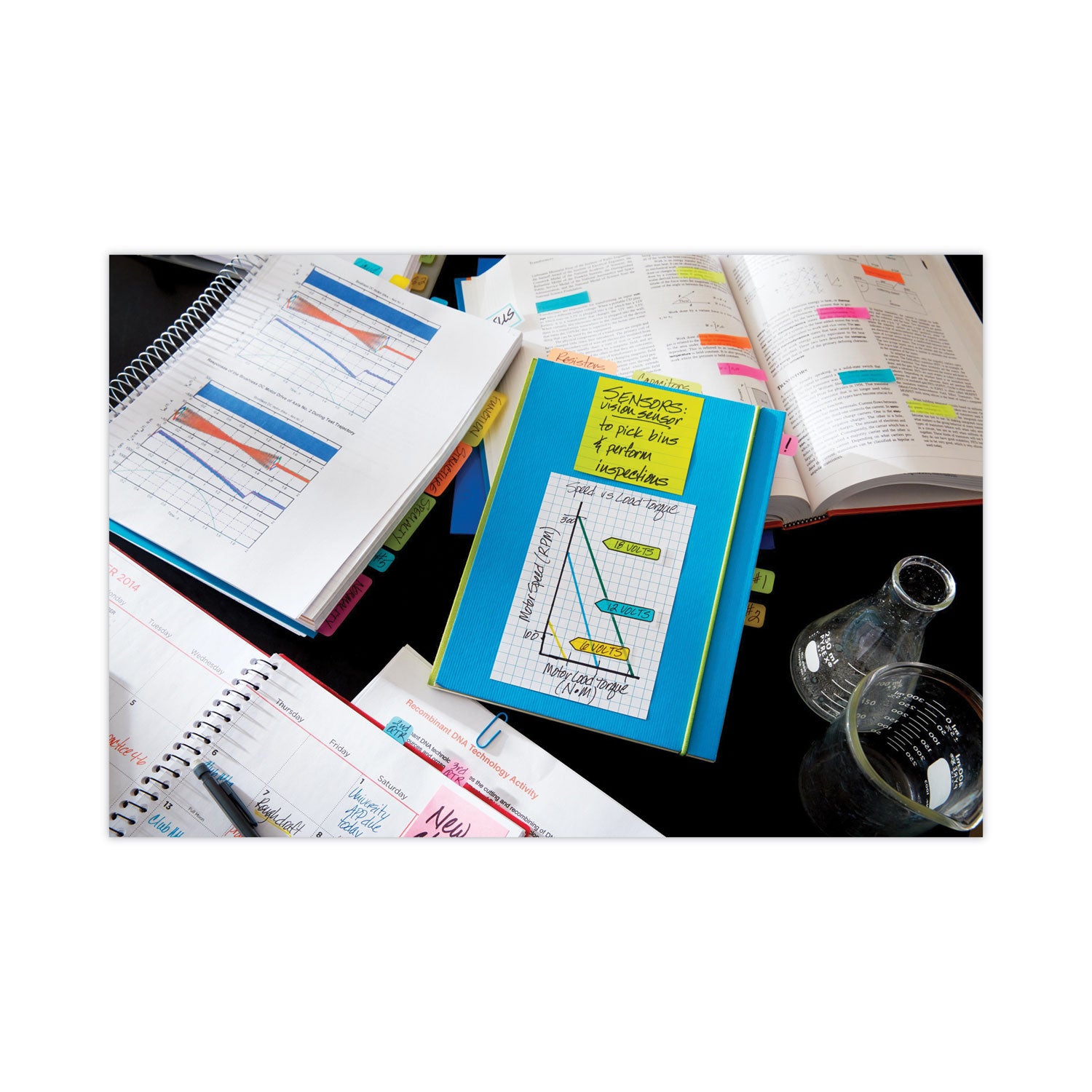 Post-it® Notes Super Sticky Grid Notes, Quad Ruled, 4" x 6", White, 50 Sheets/Pad, 6 Pads/Pack