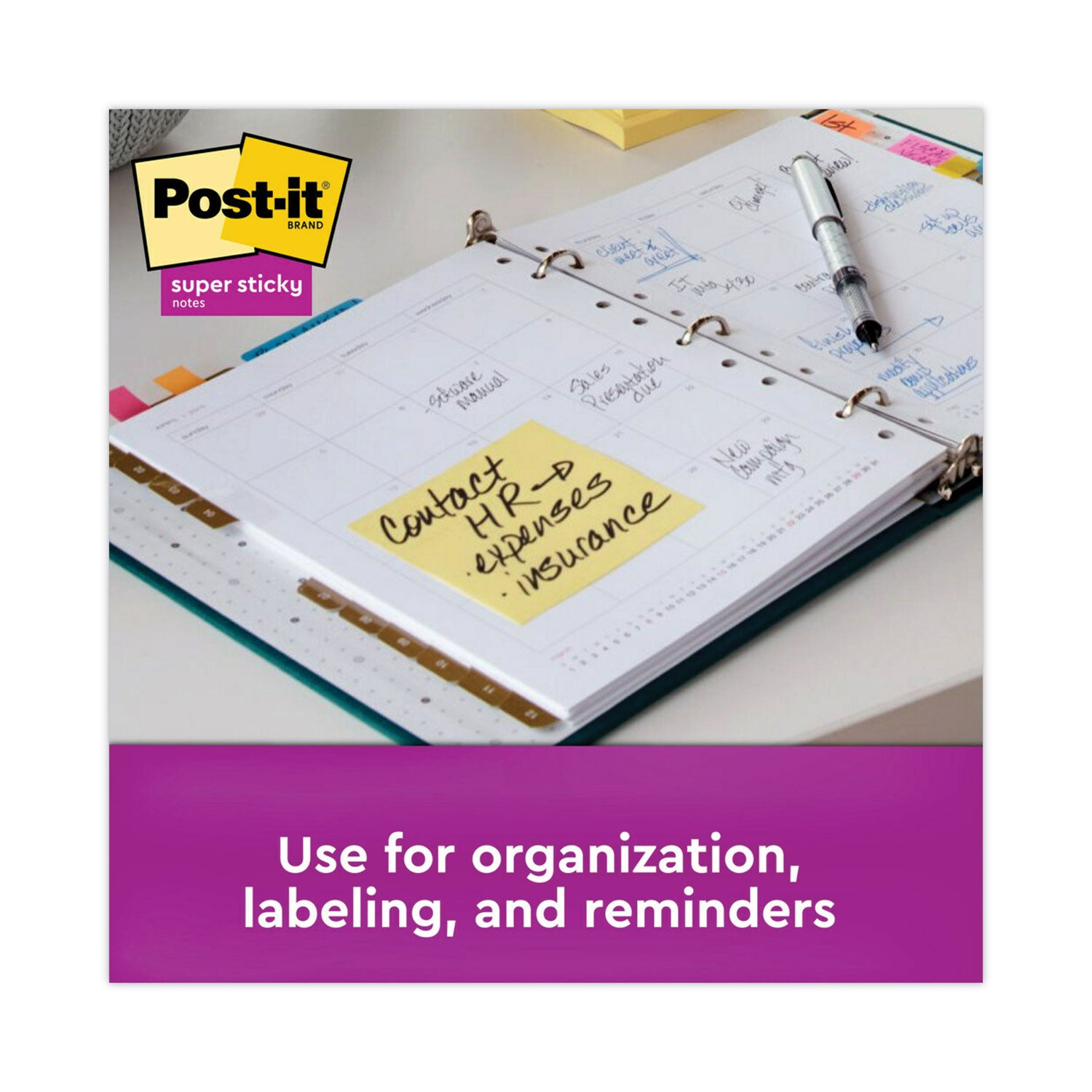 Post-it® Notes Super Sticky Pads in Canary Yellow, Cabinet Pack, 3" x 3", 90 Sheets/Pad, 24 Pads/Pack