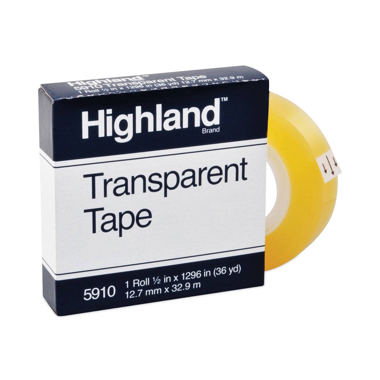 Highland™ Transparent Tape, 1" Core, 0.5" X 36 Yds, Clear