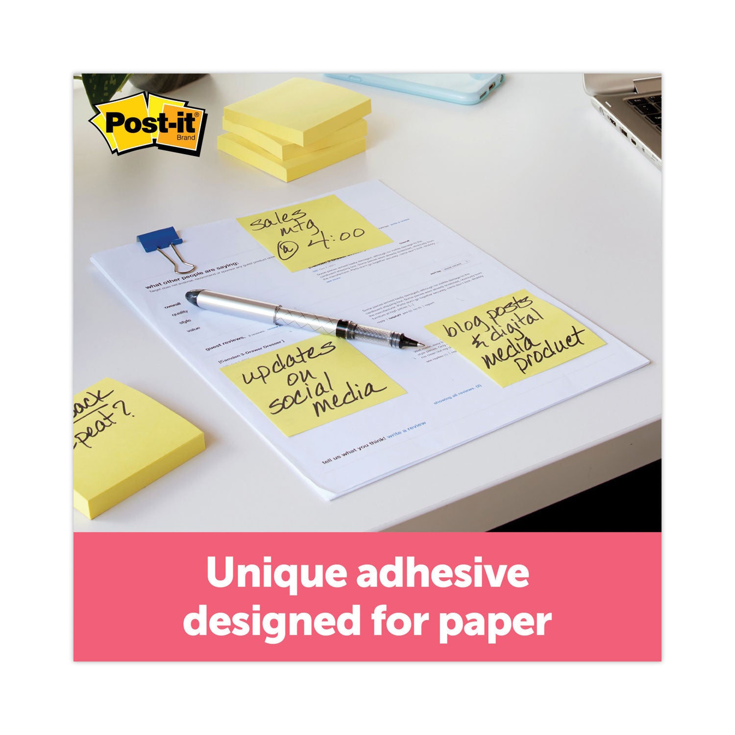 Post-it® Dispenser Notes Original Pop-up Notes Value Pack, 3" x 3", (8) Canary Yellow, (6) Poptimistic Collection Colors, 100 Sheets/Pad, 14 Pads/Pack