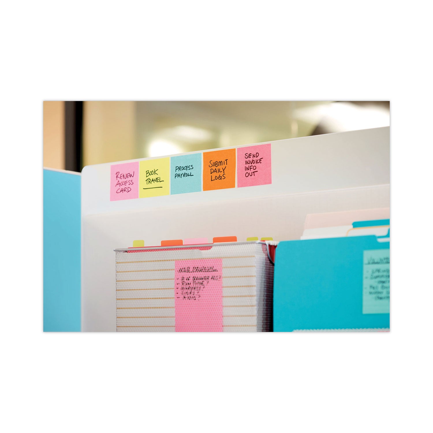 Post-it® Dispenser Notes Super Sticky Pop-up 3 x 3 Note Refill Cabinet Pack, 3" x 3", Supernova Neons Collection Colors, 100 Sheets/Pad, 18 Pads/Pack