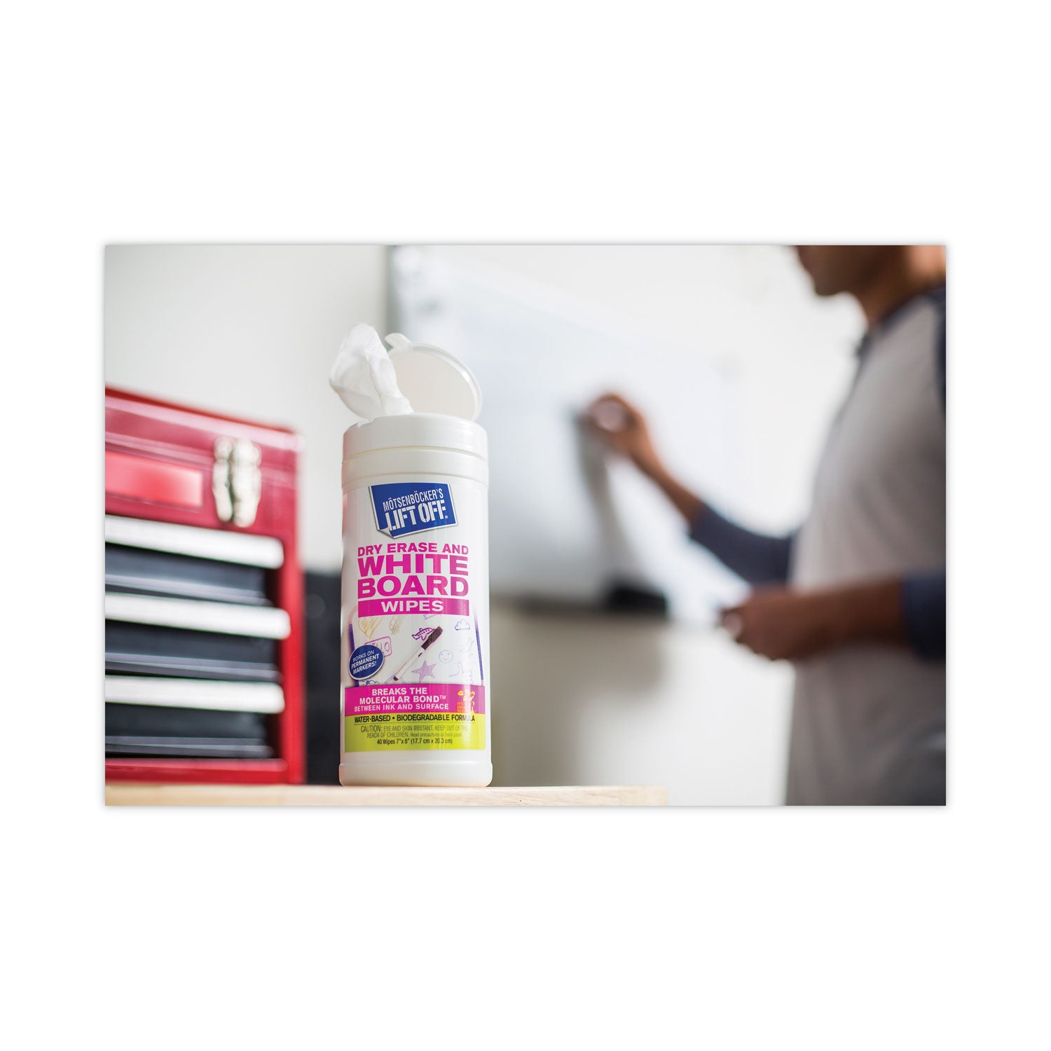 Motsenbocker's Lift-Off® Dry Erase Cleaner Wipes, 7 X 12, 40/canister