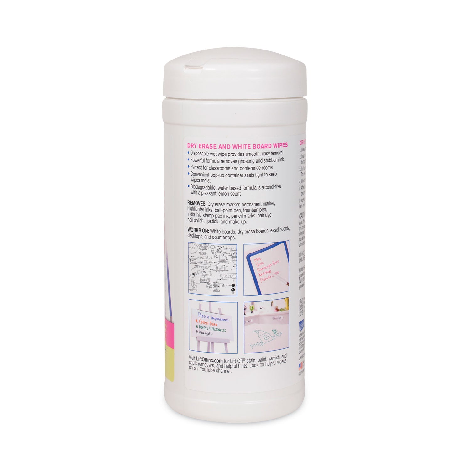 Motsenbocker's Lift-Off® Dry Erase Cleaner Wipes, 7 X 12, 40/canister