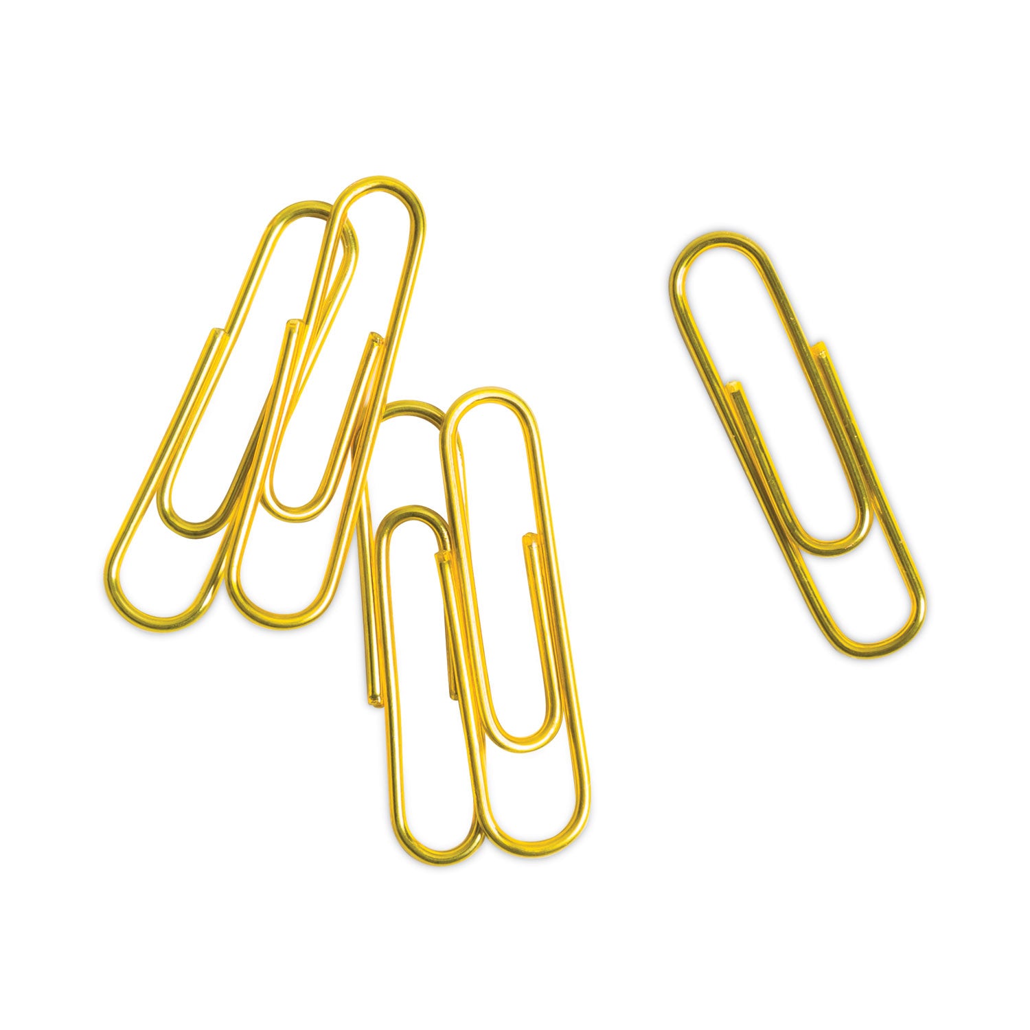 U Brands Paper Clips, Medium, Vinyl-Coated, Gold, 200 Clips/Box, 5 Boxes/Pack