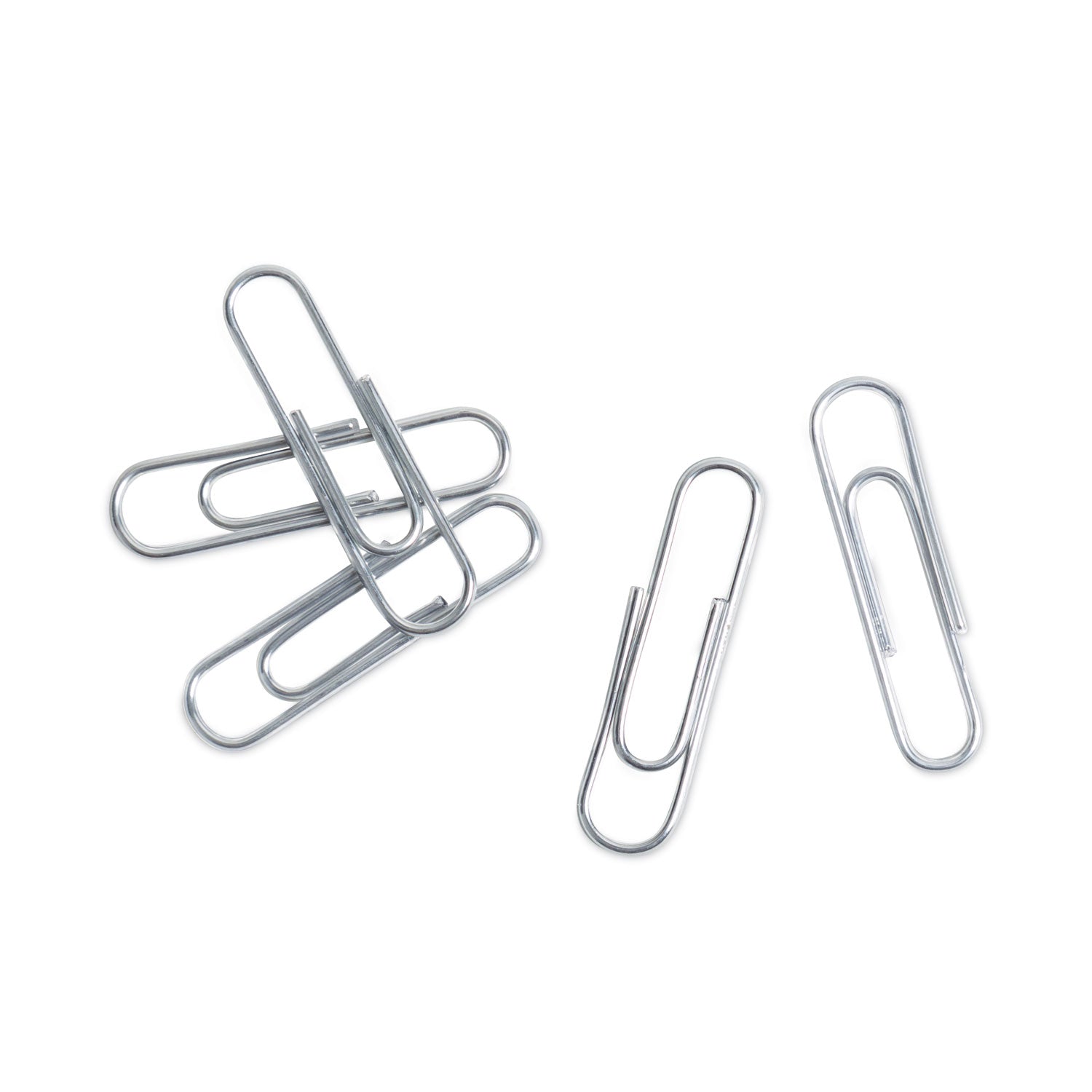 U Brands Paper Clips, Medium, Vinyl-Coated, Silver, 200 Clips/Box, 5 Boxes/Pack