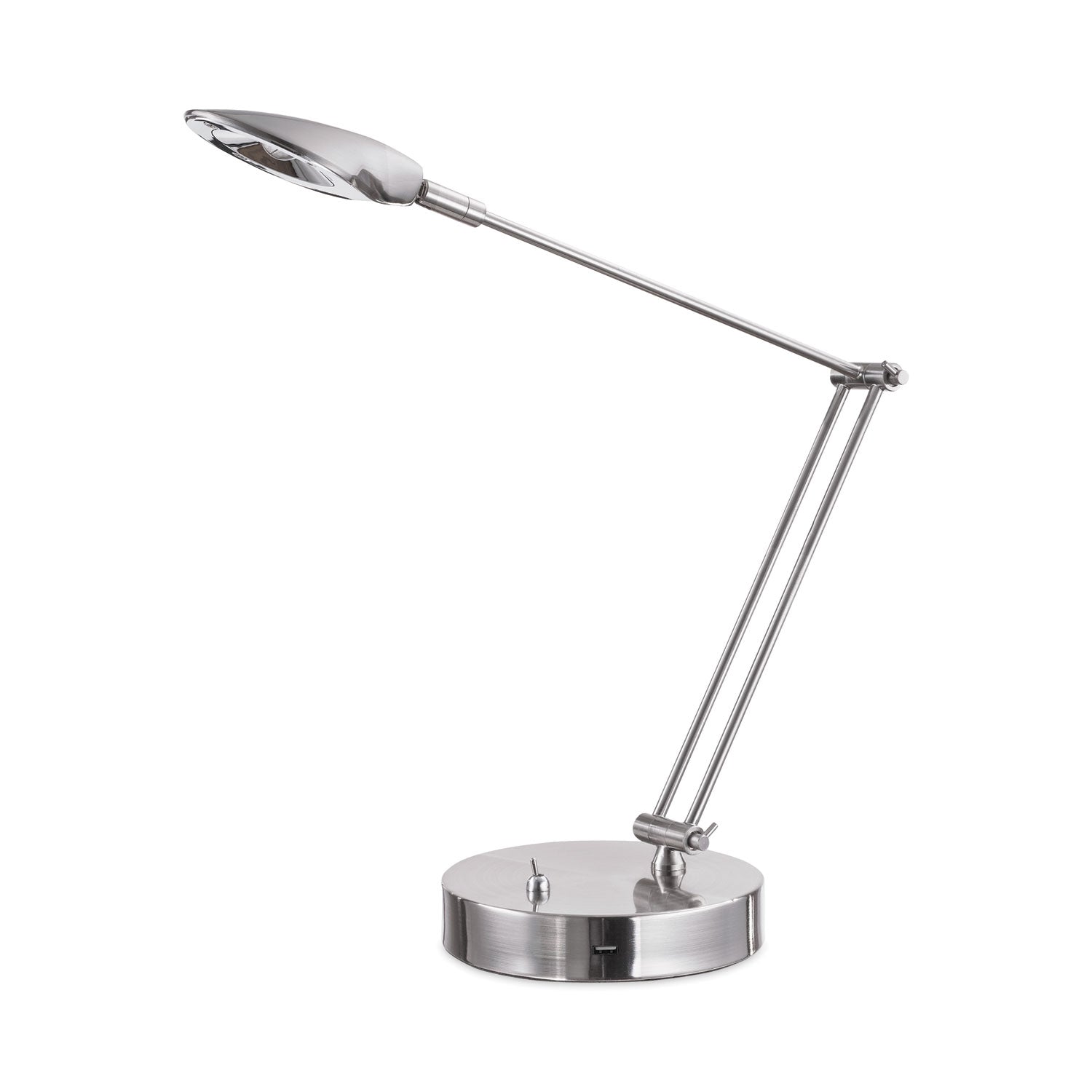 Alera® Adjustable LED Task Lamp with USB Port, 11w x 6.25d x 26h, Brushed Nickel