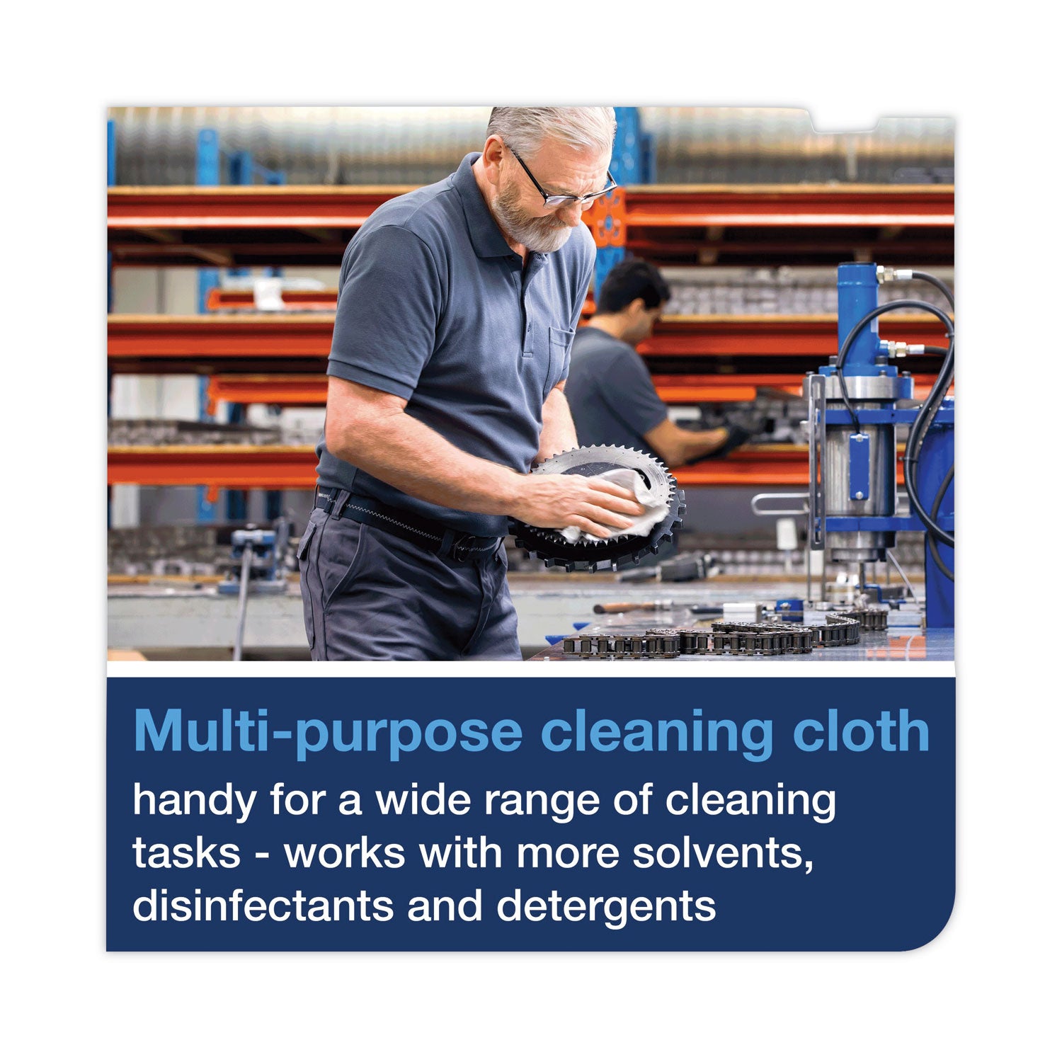 Tork® Industrial Cleaning Cloths, 1-Ply, 16.34 x 14, Gray, 210 Wipes/Box