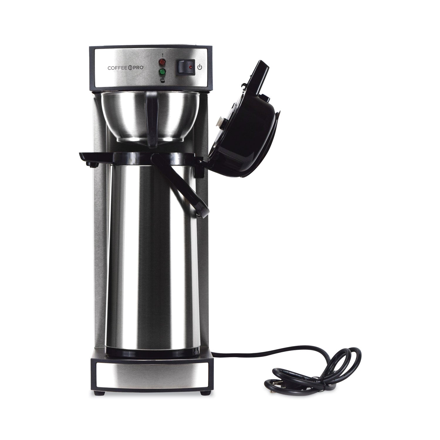 Coffee Pro Air Pot Brewer, 75 oz, 8.75 x 14.75 x 21.25, Stainless Steel
