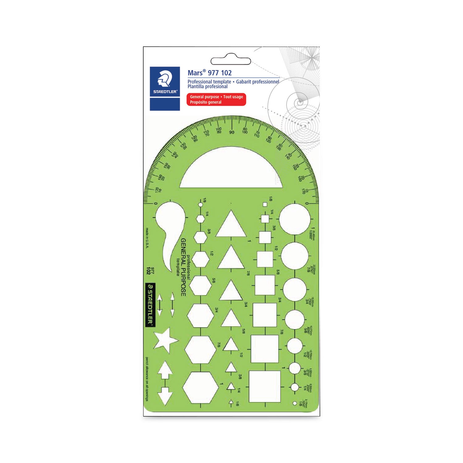 Staedtler® Templates, 40 Geometric Shapes, 5.5 X 9.5, Green