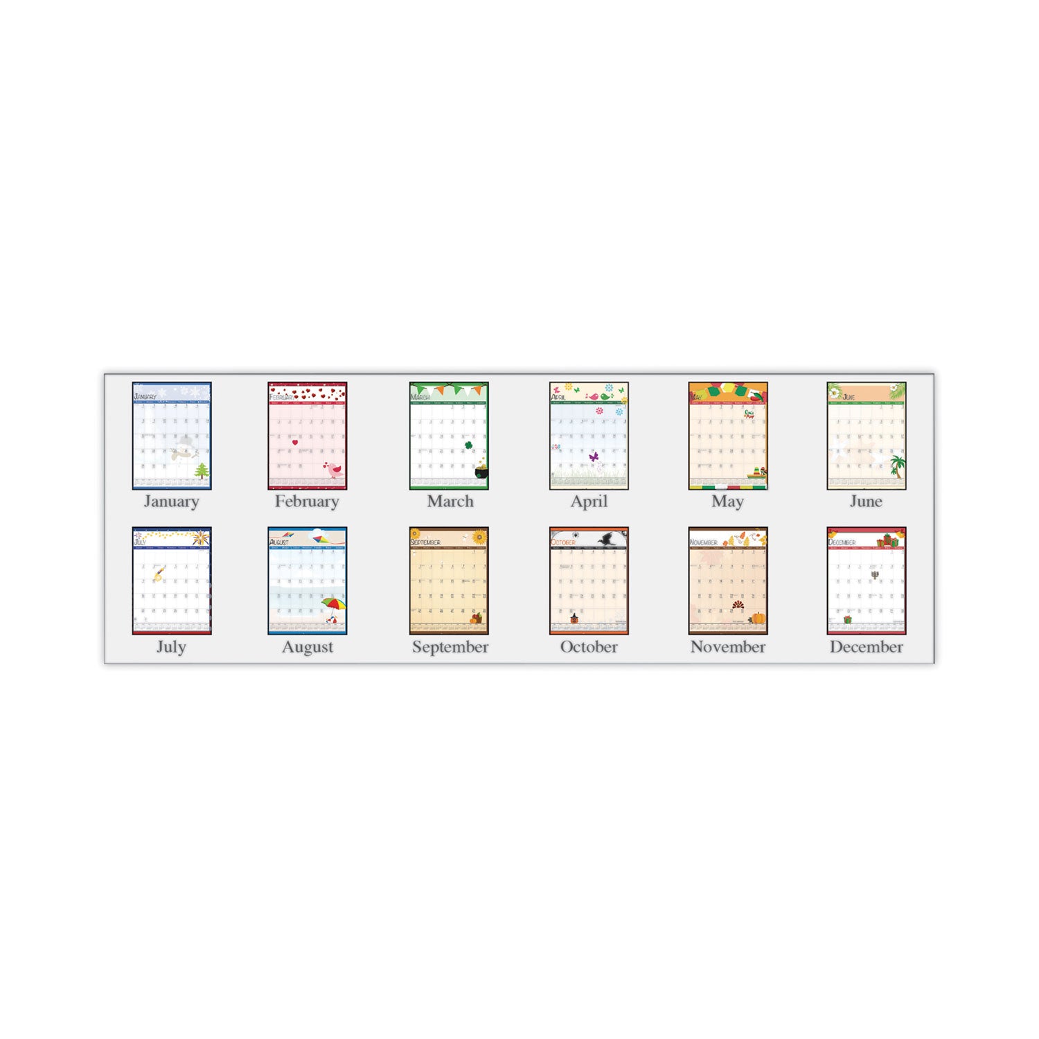 House of Doolittle™ Recycled Seasonal Wall Calendar, Illustrated Seasons Artwork, 12 x 16.5, 12-Month (Jan to Dec): 2025