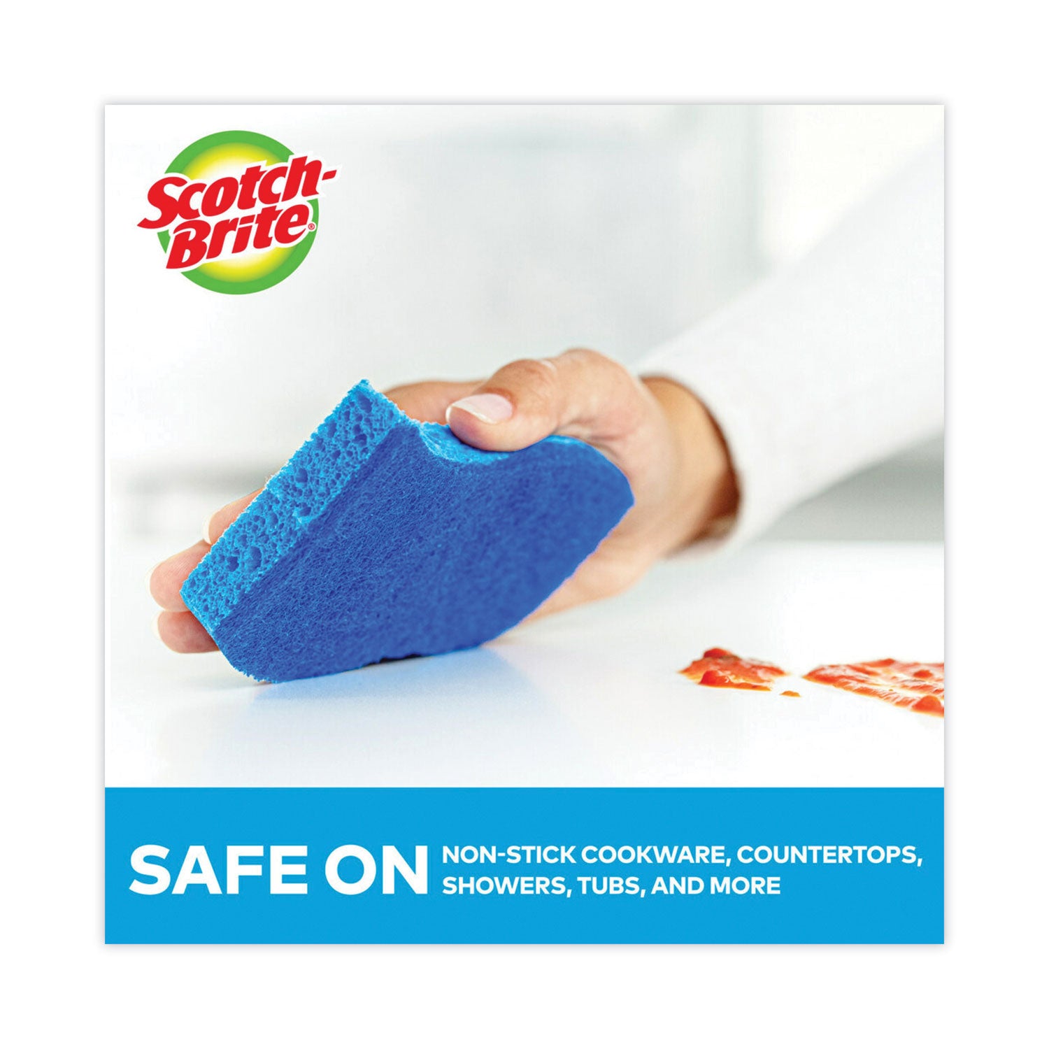 Scotch-Brite® Non-Scratch Multi-Purpose Scrub Sponge, 4.4 X 2.6, 0.8" Thick, Blue, 6/pack