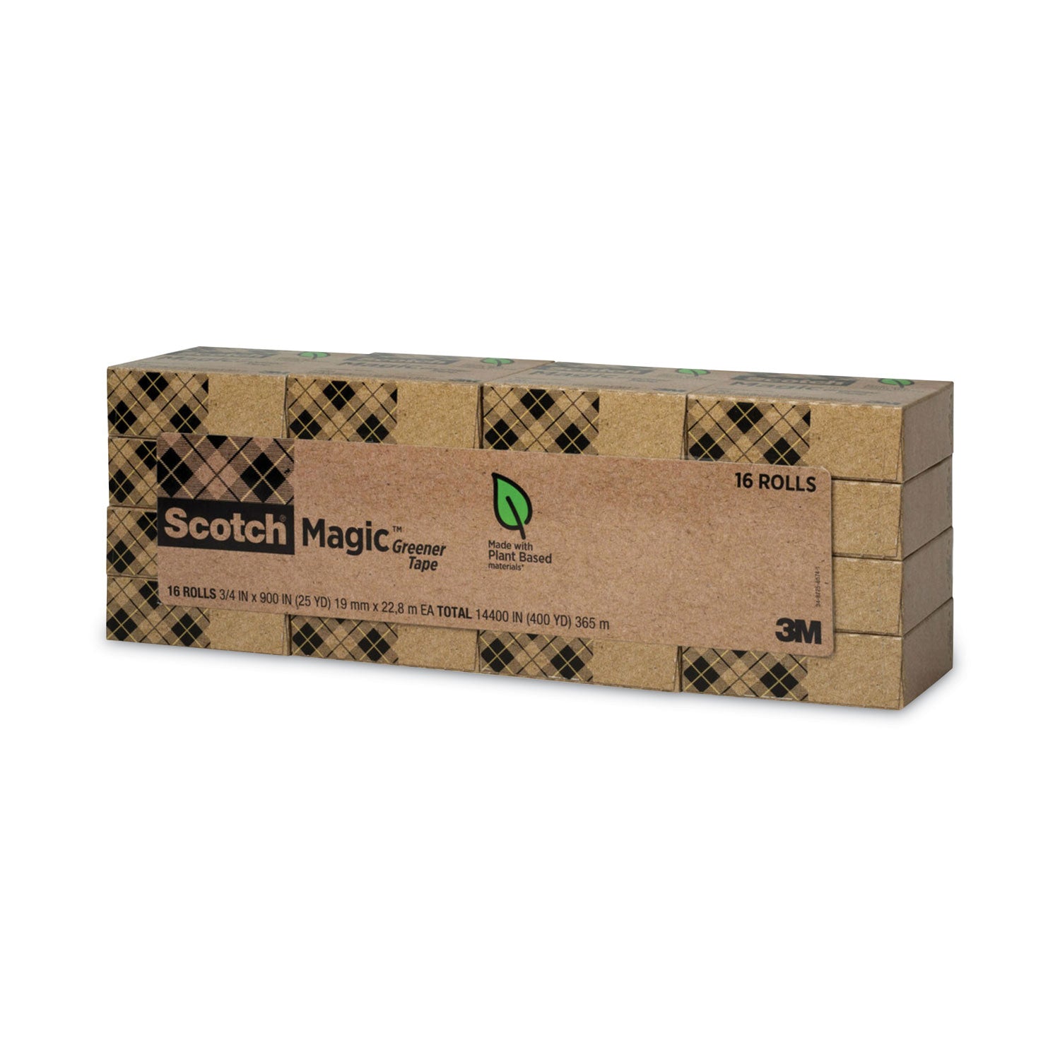 Scotch® Magic Greener Tape, 1" Core, 0.75" X 75 Ft, Clear, 16/pack