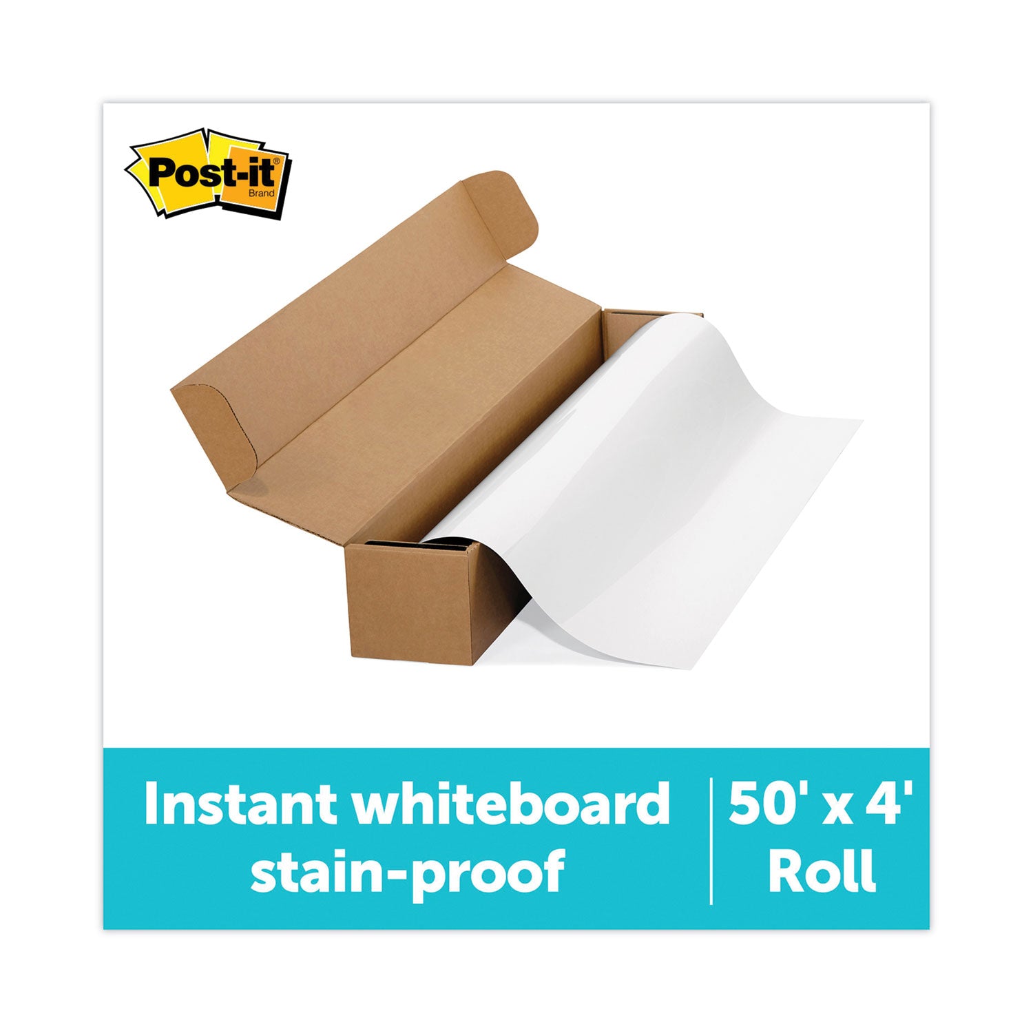 Post-it® Dry Erase Surface, Laminate Film, 50 ft x 7 mil x 48", White