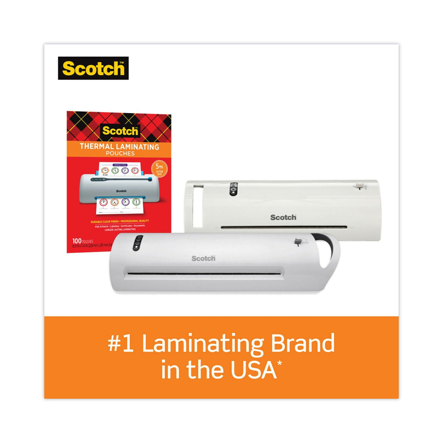 Scotch™ Laminating Pouches, 5 Mil, 9" X 11.5", Gloss Clear, 100/pack
